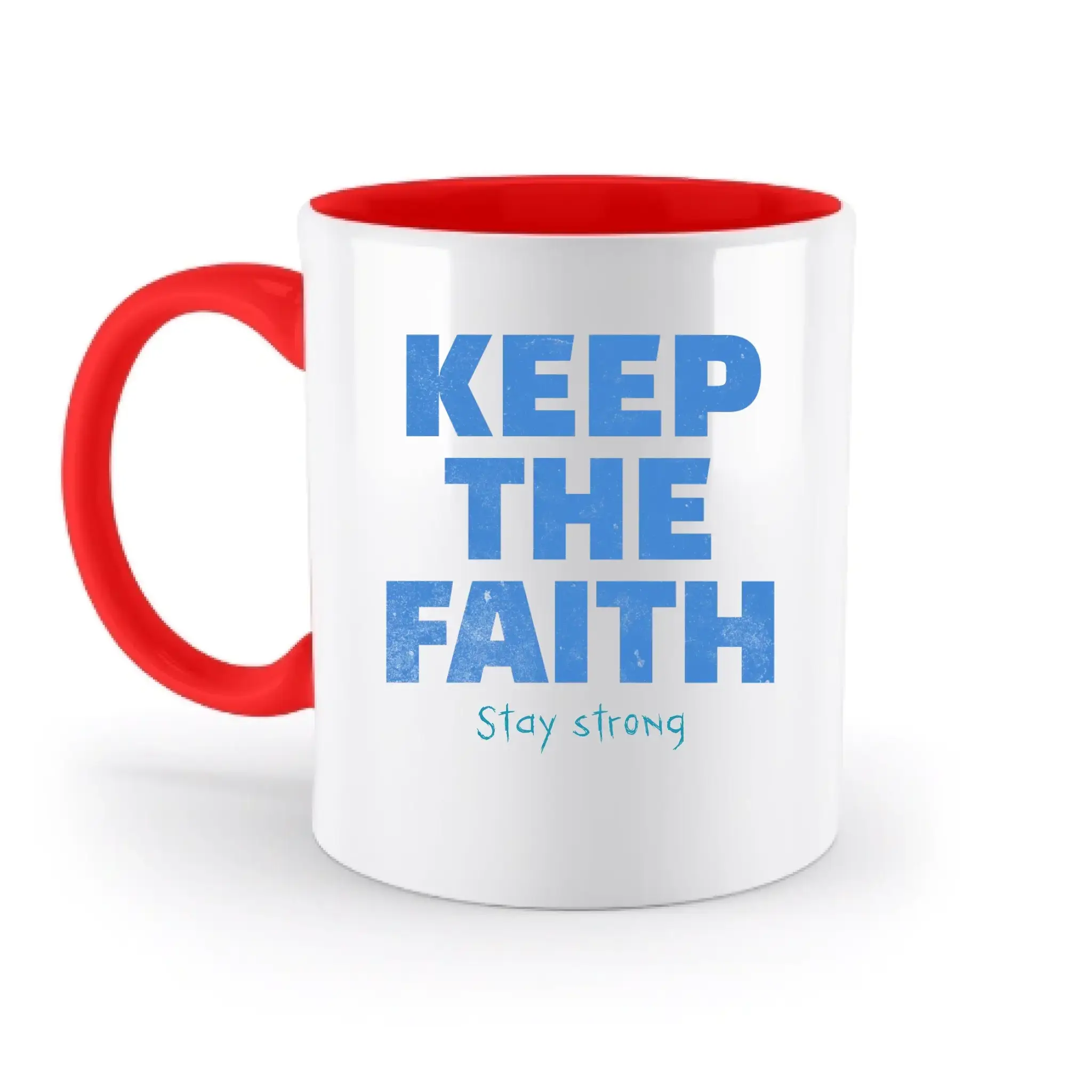 Keep the Faith • Farbwahl + Wunschtext • zweifarbige Tasse • Exklusivdesign • personalisiert