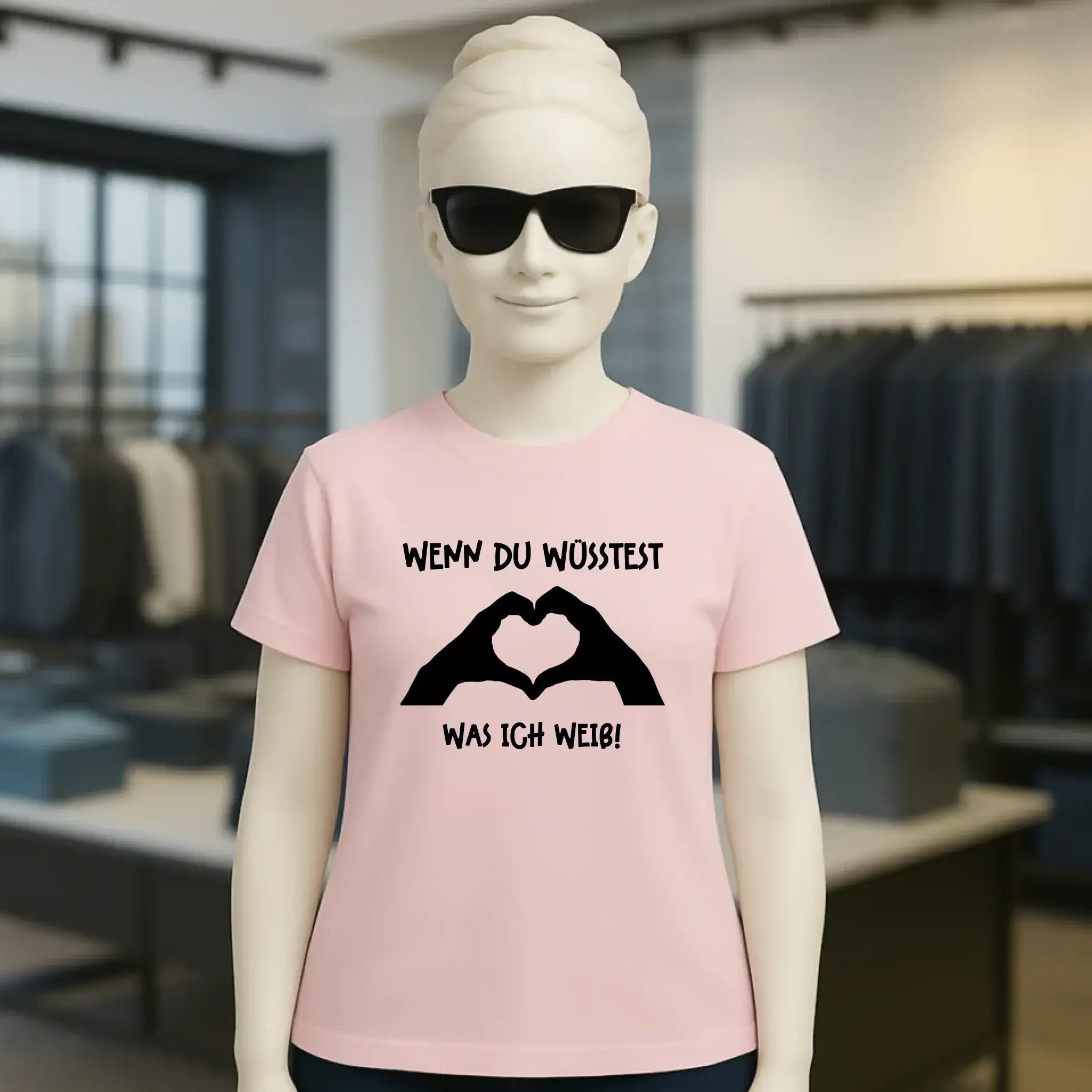 Keine Frage, ich liebe Dich auch! • Frau • Hände • personalisierter Text • Ladies Premium T-Shirt XS-2XL aus Bio-Baumwolle für Damen • Exklusivdesign • personalisiert • Motivauswahl • personalisierbar