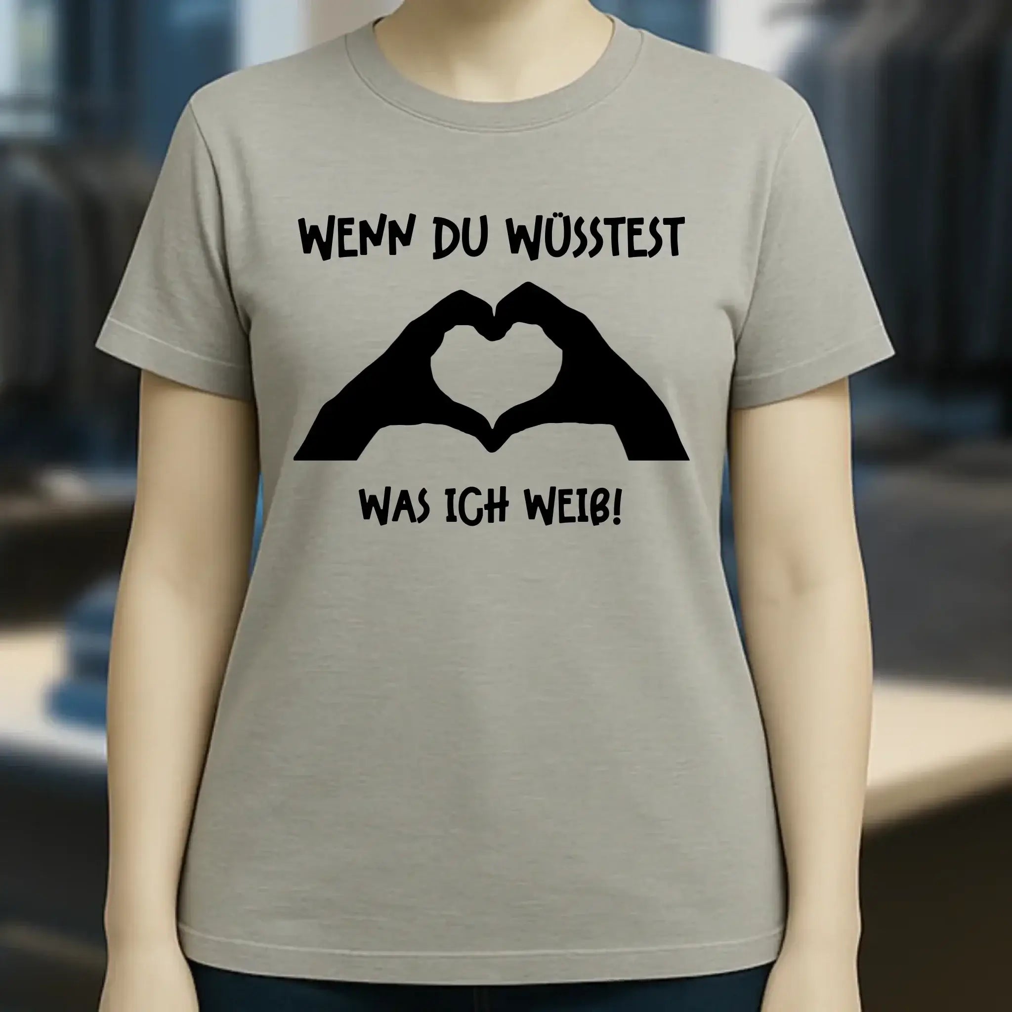 Keine Frage, ich liebe Dich auch! • Frau • Hände • personalisierter Text • Ladies Premium T-Shirt XS-2XL aus Bio-Baumwolle für Damen • Exklusivdesign • personalisiert • Motivauswahl • personalisierbar
