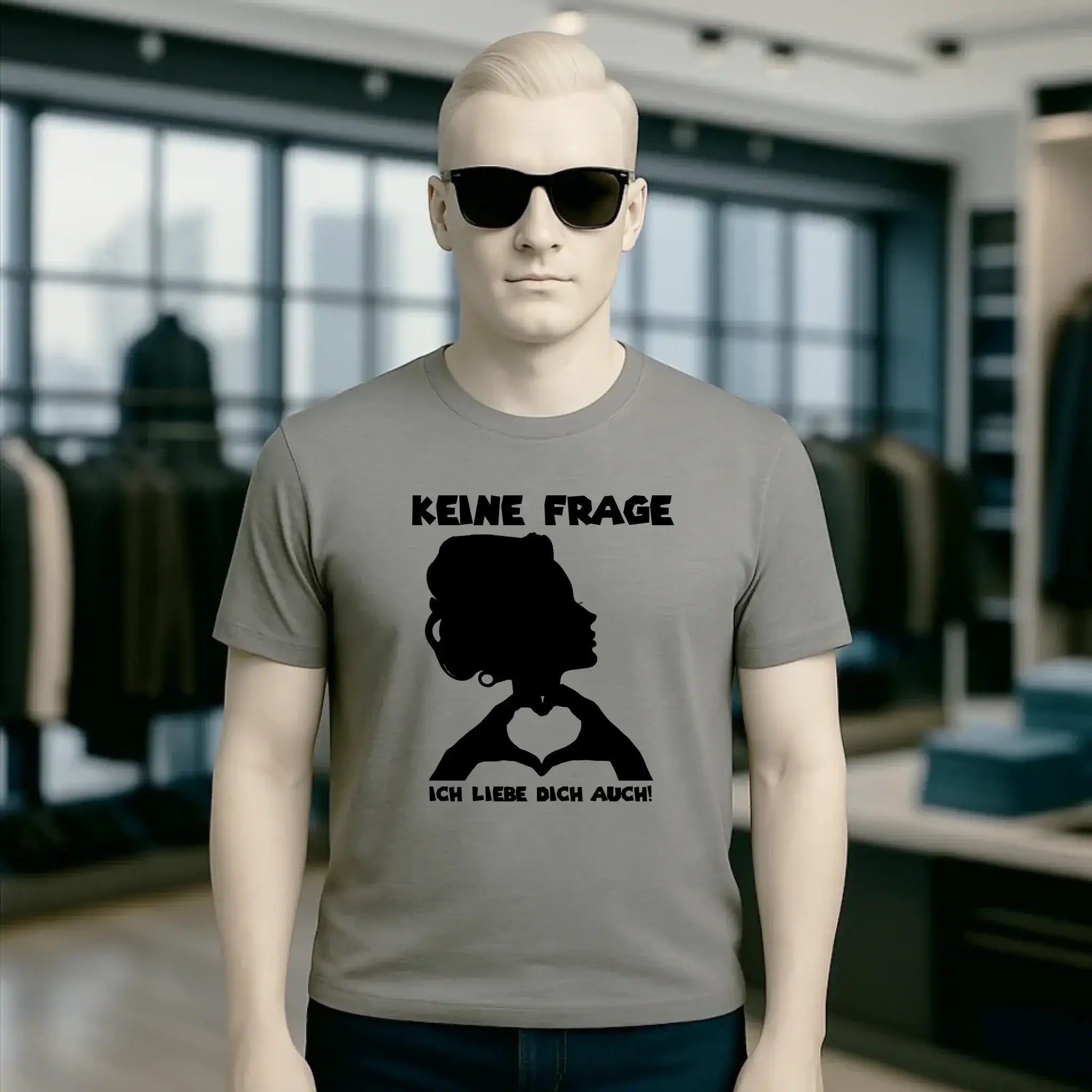 Keine Frage, ich liebe Dich auch! • Frau • personalisierbarer / personalisierter Text • Unisex Premium T-Shirt XS-5XL aus Bio-Baumwolle für Damen & Herren • Exklusivdesign • personalisiert copy