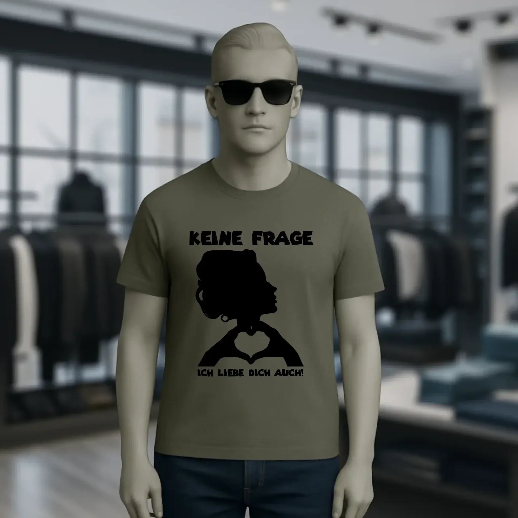 Keine Frage, ich liebe Dich auch! • Frau • personalisierbarer / personalisierter Text • Unisex Premium T-Shirt XS-5XL aus Bio-Baumwolle für Damen & Herren • Exklusivdesign • personalisiert copy