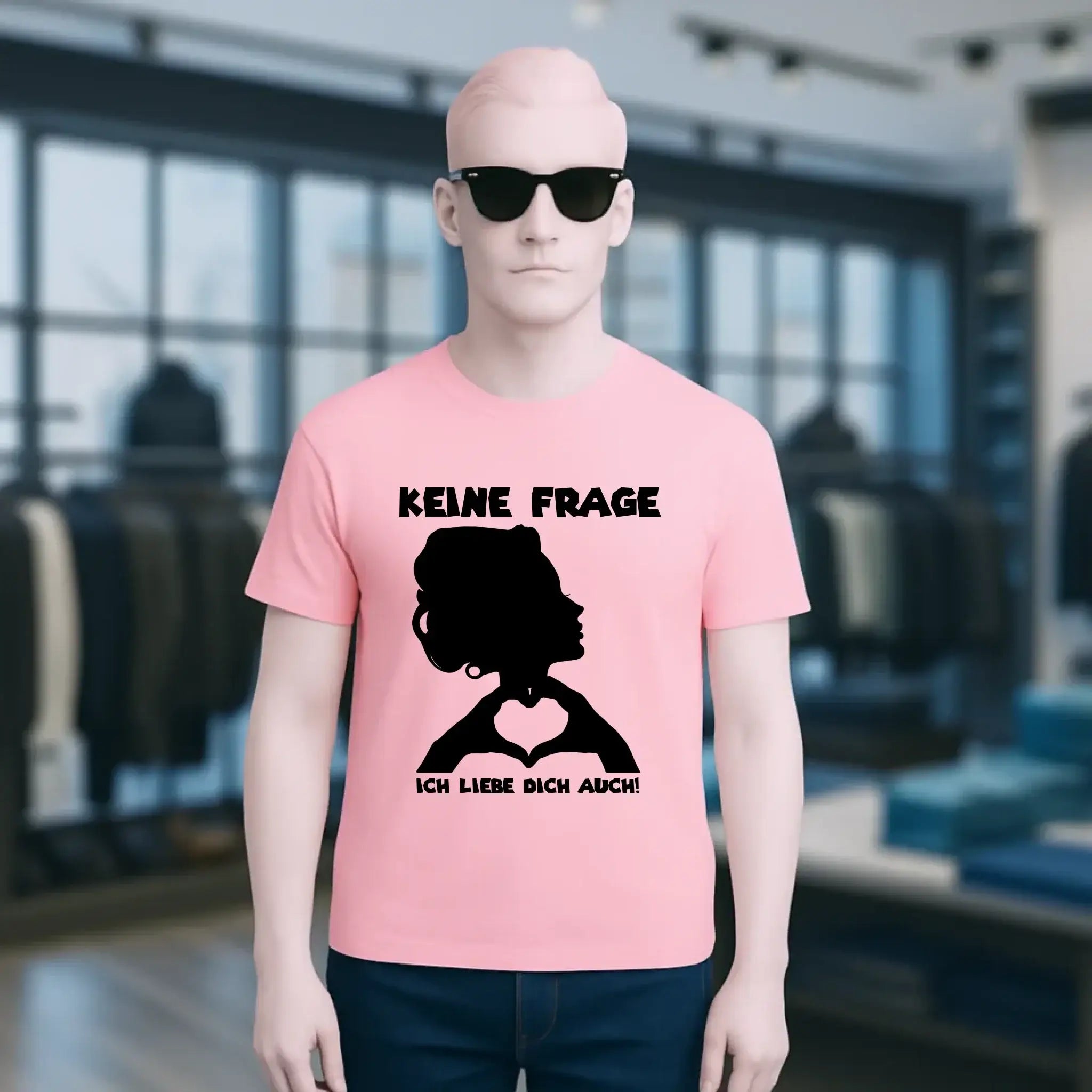 Keine Frage, ich liebe Dich auch! • Frau • personalisierbarer / personalisierter Text • Unisex Premium T-Shirt XS-5XL aus Bio-Baumwolle für Damen & Herren • Exklusivdesign • personalisiert copy