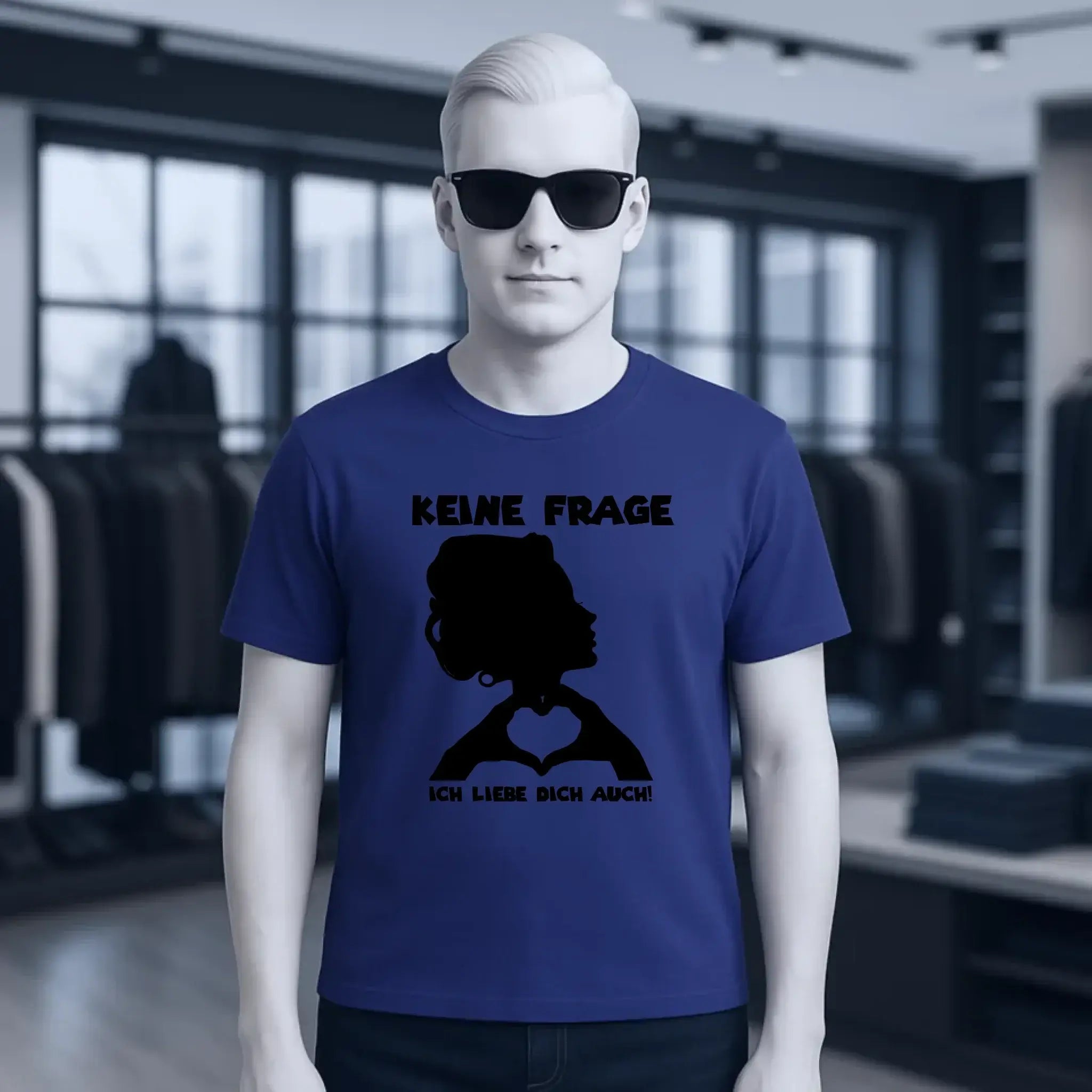 Keine Frage, ich liebe Dich auch! • Frau • personalisierbarer / personalisierter Text • Unisex Premium T-Shirt XS-5XL aus Bio-Baumwolle für Damen & Herren • Exklusivdesign • personalisiert copy