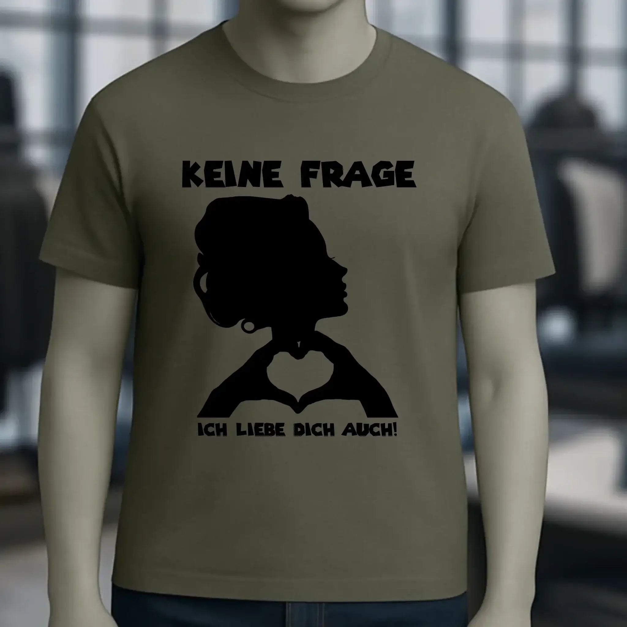 Keine Frage, ich liebe Dich auch! • Frau • personalisierbarer / personalisierter Text • Unisex Premium T-Shirt XS-5XL aus Bio-Baumwolle für Damen & Herren • Exklusivdesign • personalisiert copy