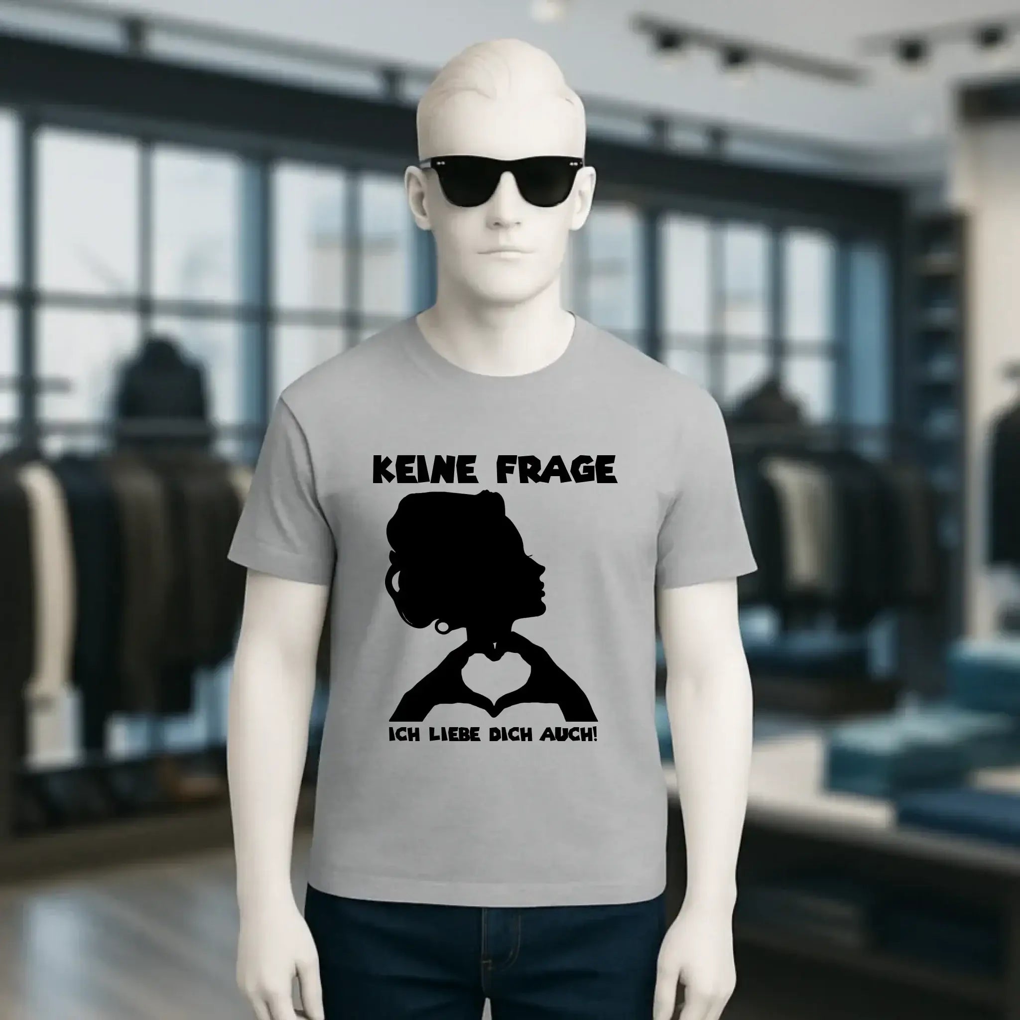 Keine Frage, ich liebe Dich auch! • Frau • personalisierbarer / personalisierter Text • Unisex Premium T-Shirt XS-5XL aus Bio-Baumwolle für Damen & Herren • Exklusivdesign • personalisiert copy