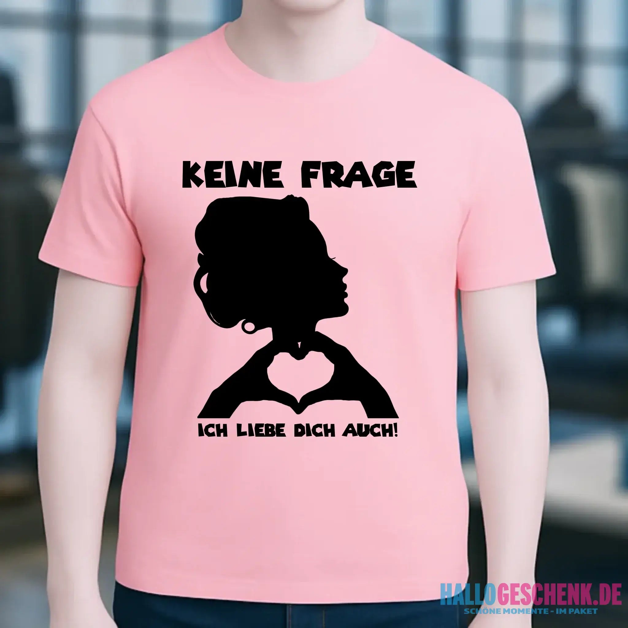 Keine Frage, ich liebe Dich auch! • Frau • personalisierbarer / personalisierter Text • Unisex Premium T-Shirt XS-5XL aus Bio-Baumwolle für Damen & Herren • Exklusivdesign • personalisiert copy