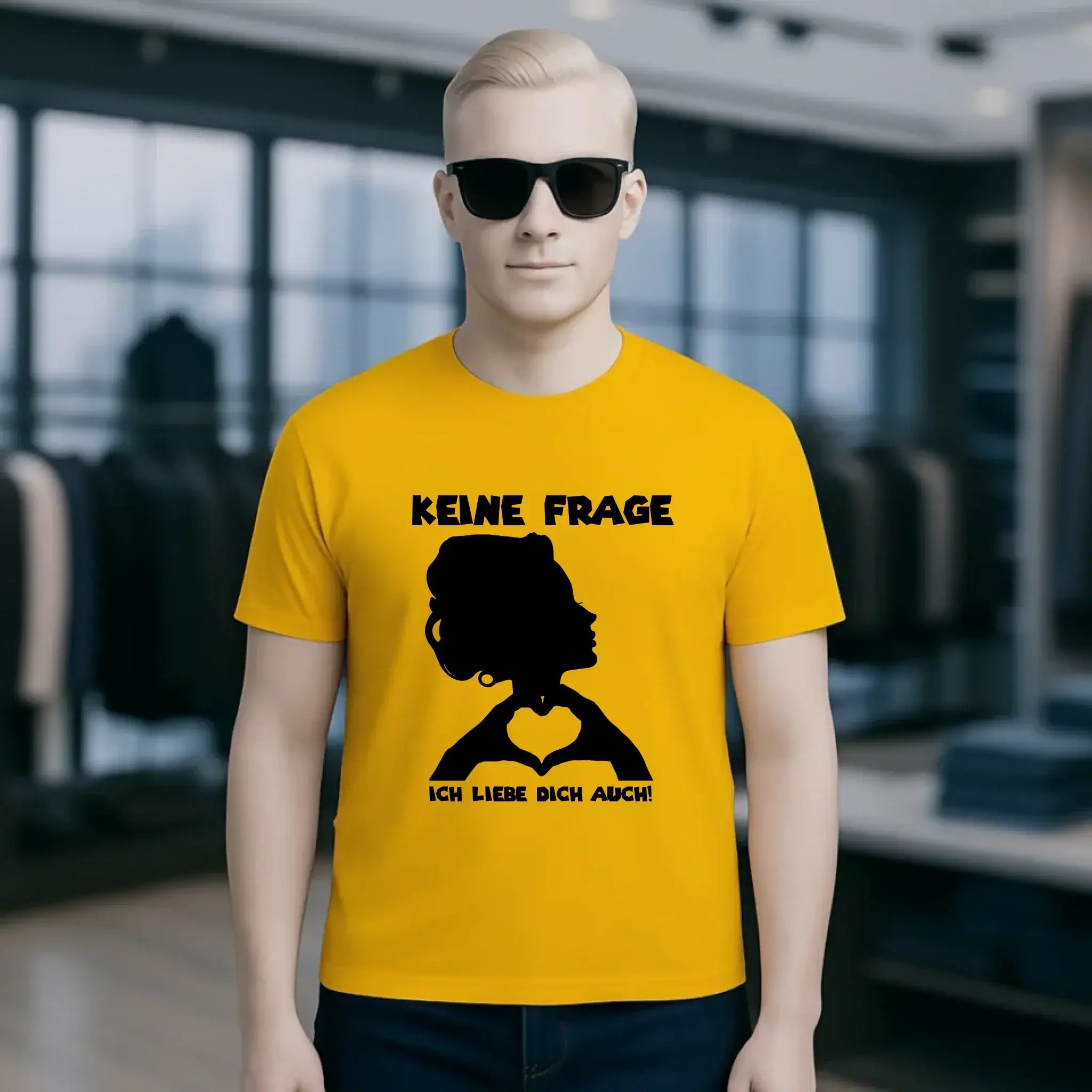 Keine Frage, ich liebe Dich auch! • Frau • personalisierbarer / personalisierter Text • Unisex Premium T-Shirt XS-5XL aus Bio-Baumwolle für Damen & Herren • Exklusivdesign • personalisiert copy