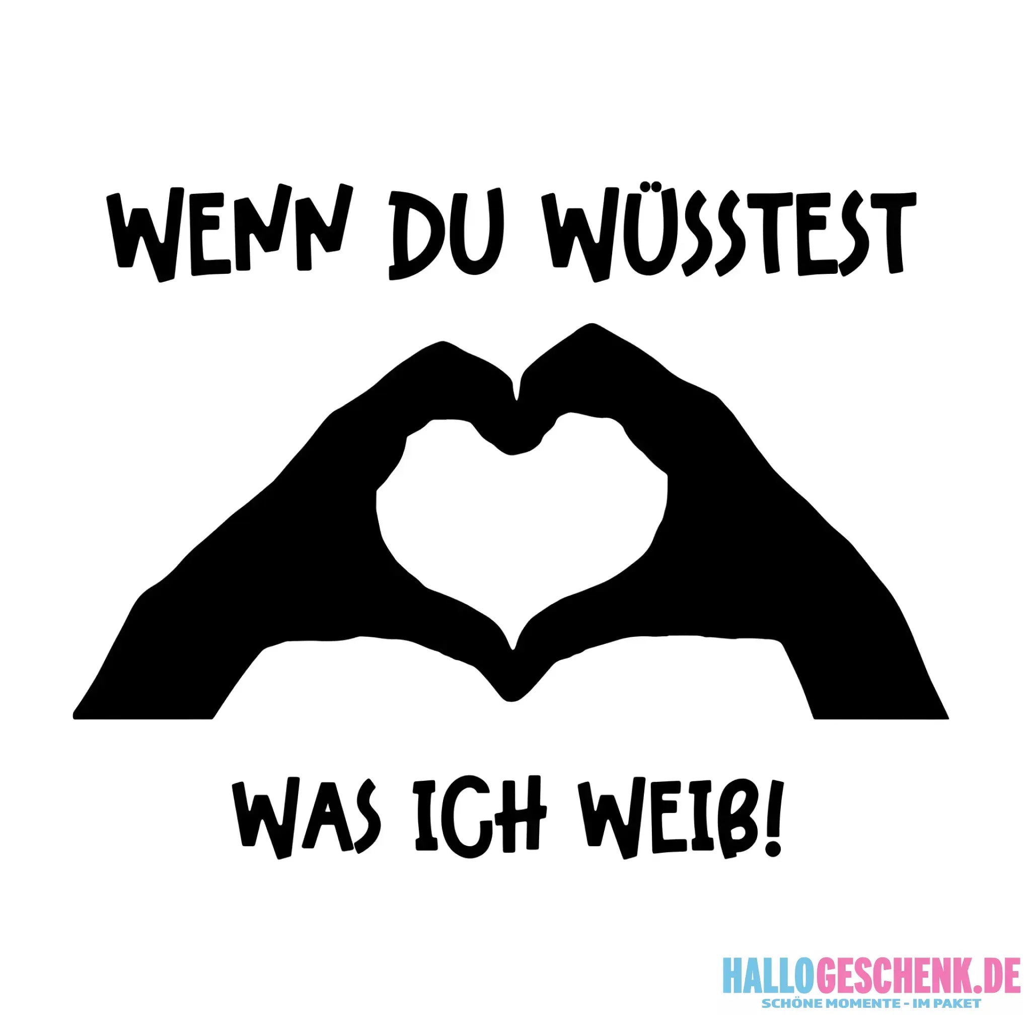 Keine Frage ich liebe Dich auch! • Hände • personalisierter Text • STICKER 20x20 cm (Aufkleber) - White / OneSize