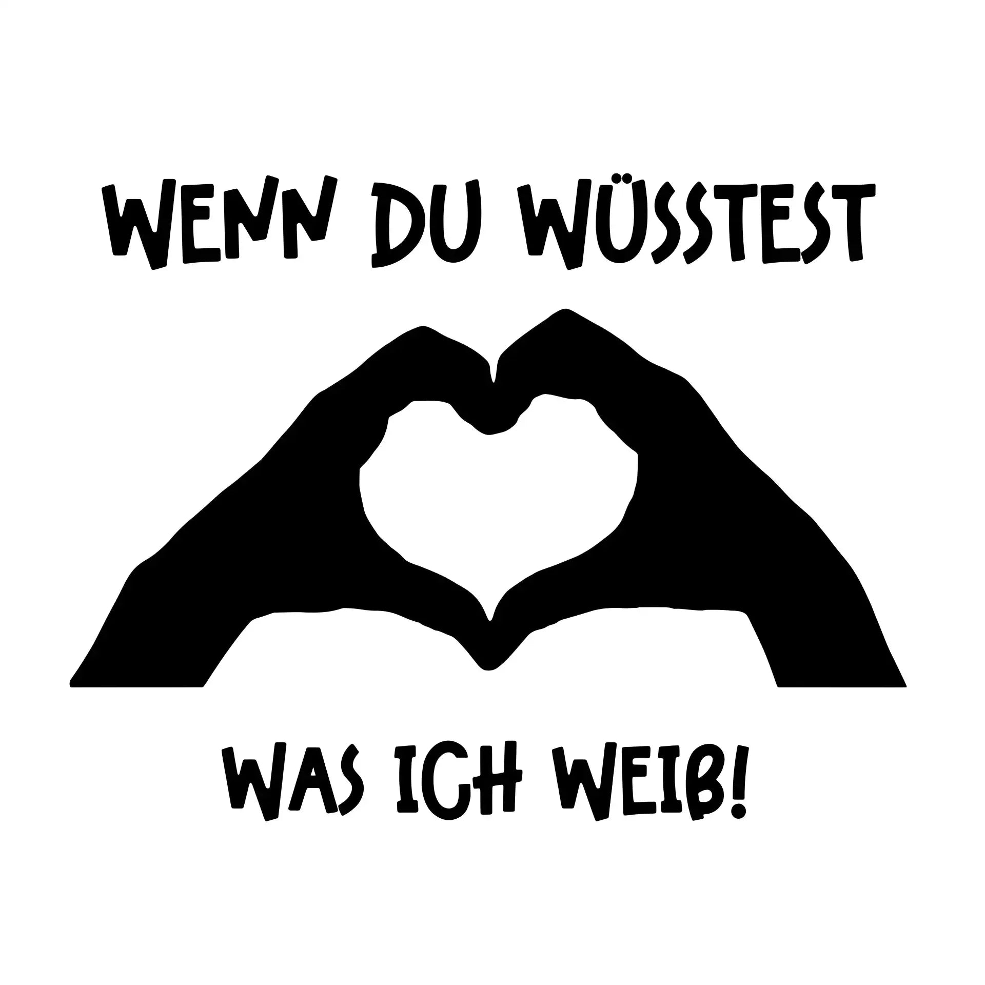 Keine Frage ich liebe Dich auch! • Hände • personalisierter Text • STICKER 20x20 cm (Aufkleber) - White / OneSize