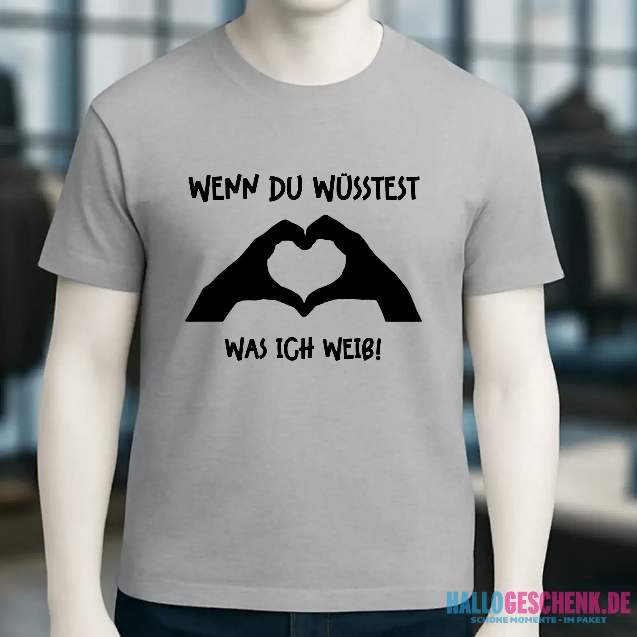 Keine Frage, ich liebe Dich auch! • Hände • personalisierter Text • Unisex Premium T-Shirt XS-5XL aus Bio-Baumwolle für Damen & Herren • Exklusivdesign • personalisiert