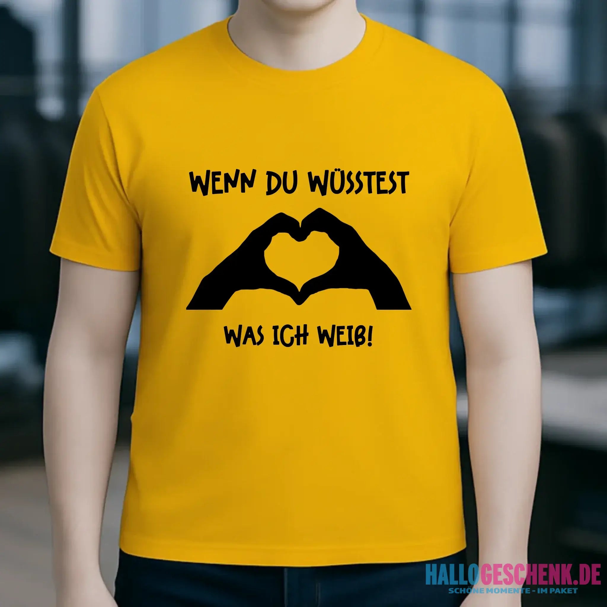 Keine Frage, ich liebe Dich auch! • Hände • personalisierter Text • Unisex Premium T-Shirt XS-5XL aus Bio-Baumwolle für Damen & Herren • Exklusivdesign • personalisiert