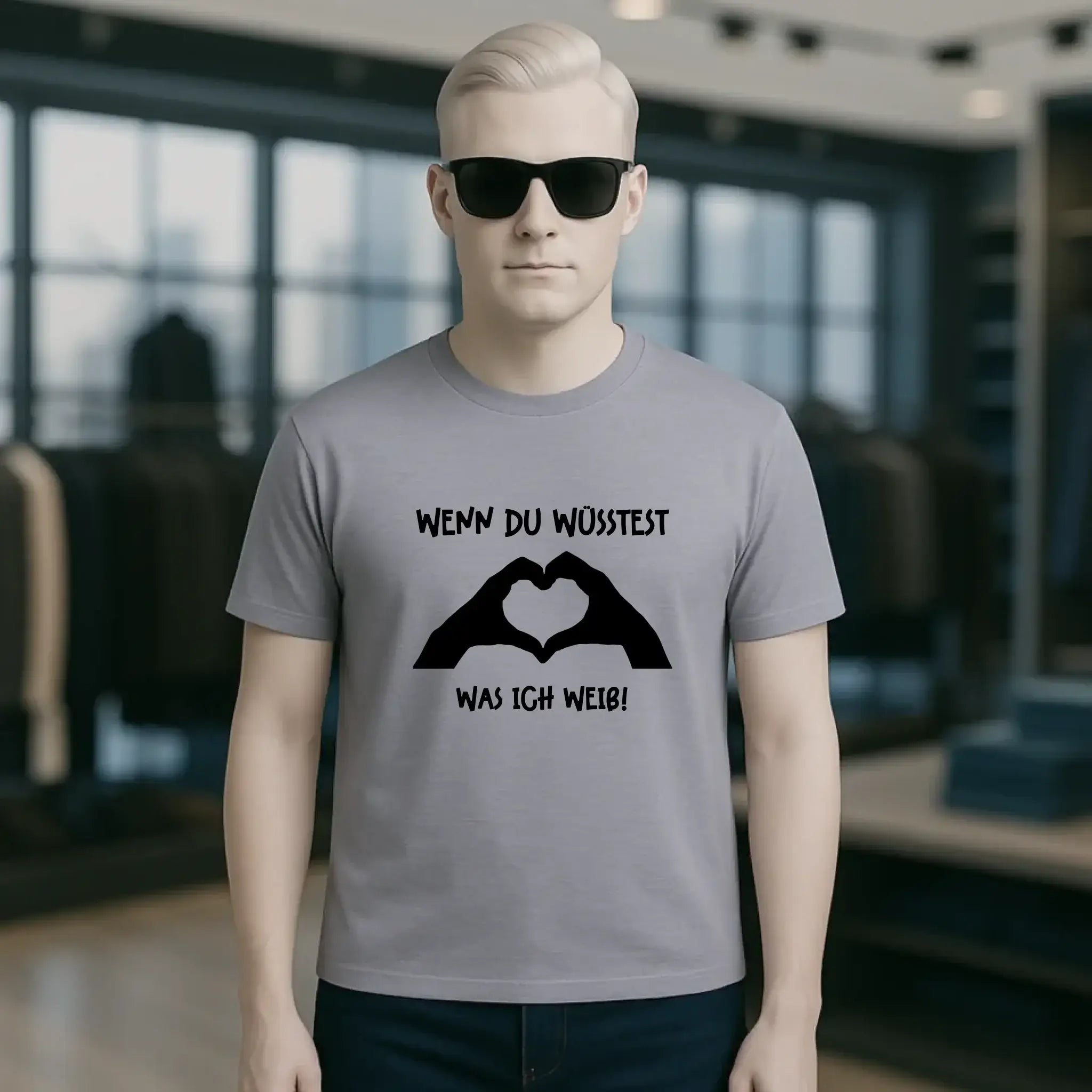 Keine Frage, ich liebe Dich auch! • Hände • personalisierter Text • Unisex Premium T-Shirt XS-5XL aus Bio-Baumwolle für Damen & Herren • Exklusivdesign • personalisiert