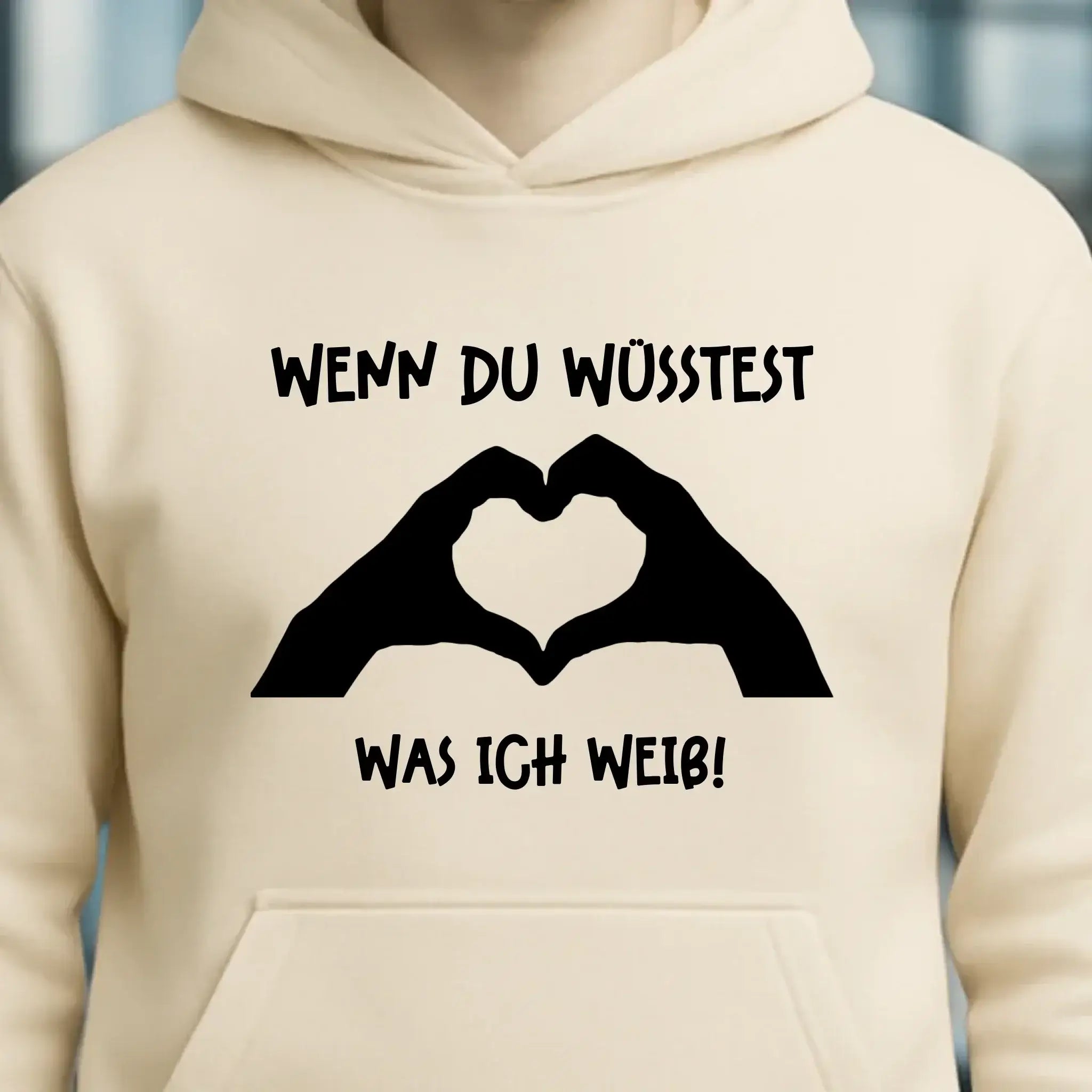 Keine Frage, ich liebe Dich auch! • Hände • personalisierter Text • Unisex Premium Hoodie XS-5XL aus Bio-Baumwolle für Damen & Herren • Exklusivdesign • personalisiert