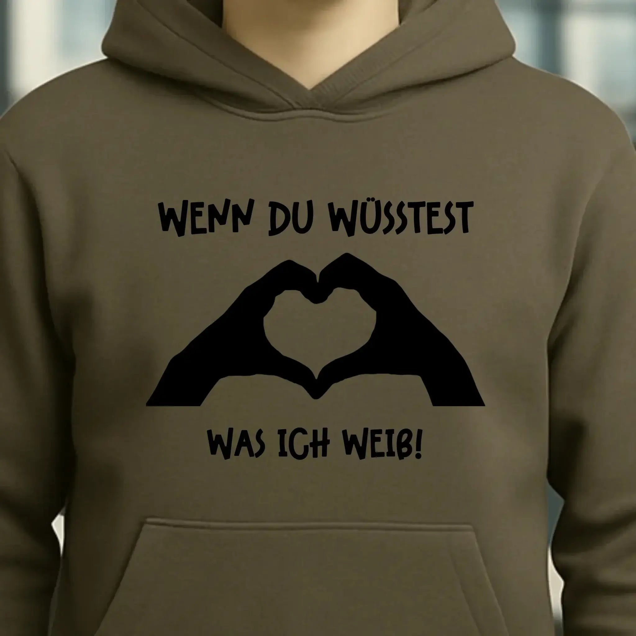 Keine Frage, ich liebe Dich auch! • Hände • personalisierter Text • Unisex Premium Hoodie XS-5XL aus Bio-Baumwolle für Damen & Herren • Exklusivdesign • personalisiert