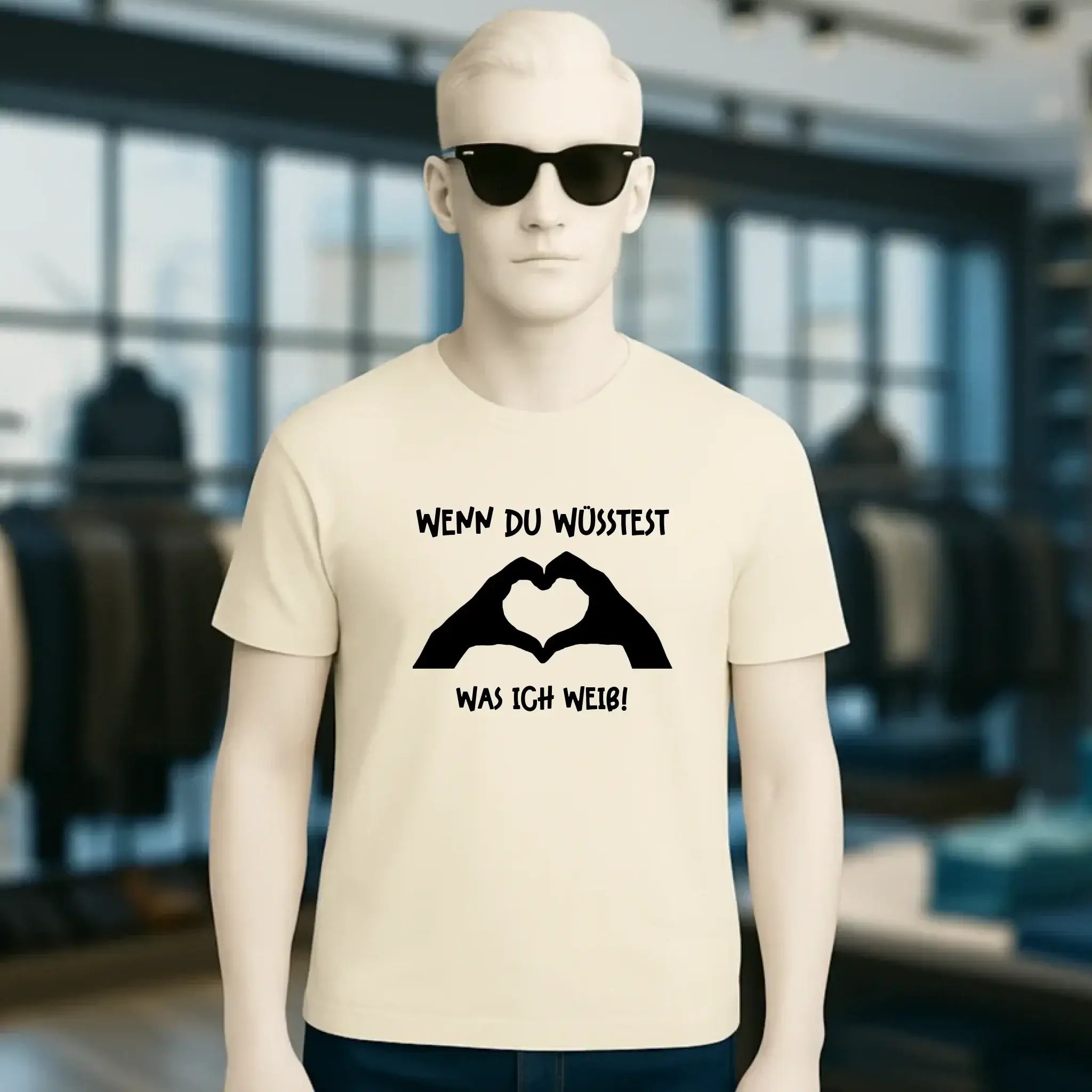 Keine Frage, ich liebe Dich auch! • Hände • personalisierter Text • Unisex Premium T-Shirt XS-5XL aus Bio-Baumwolle für Damen & Herren • Exklusivdesign • personalisiert