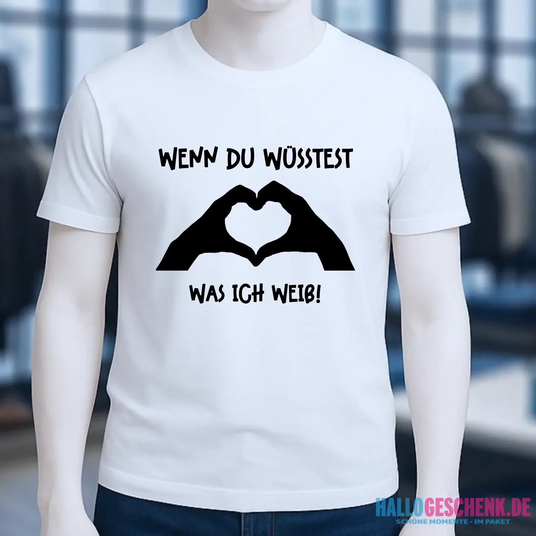Keine Frage, ich liebe Dich auch! • Hände • personalisierter Text • Unisex Premium T-Shirt XS-5XL aus Bio-Baumwolle für Damen & Herren • Exklusivdesign • personalisiert