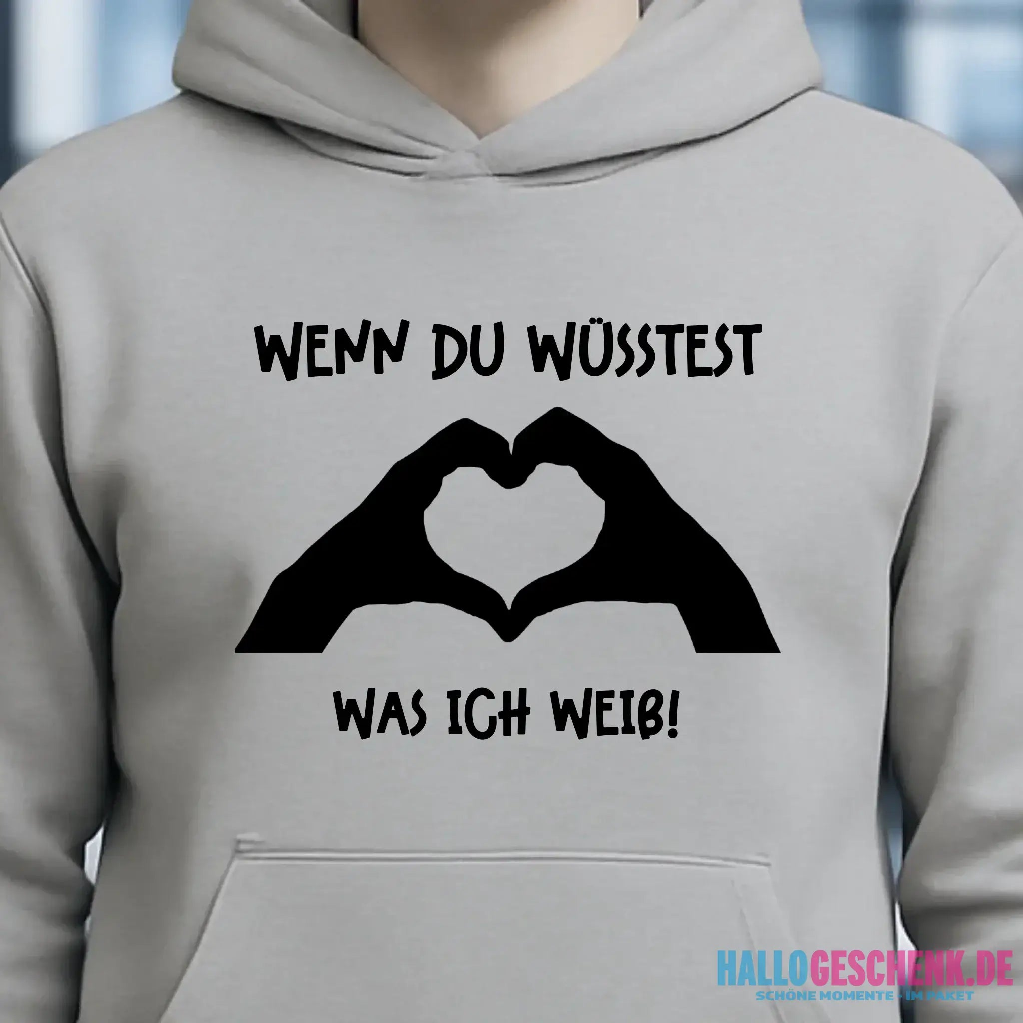 Keine Frage, ich liebe Dich auch! • Hände • personalisierter Text • Unisex Premium Hoodie XS-5XL aus Bio-Baumwolle für Damen & Herren • Exklusivdesign • personalisiert