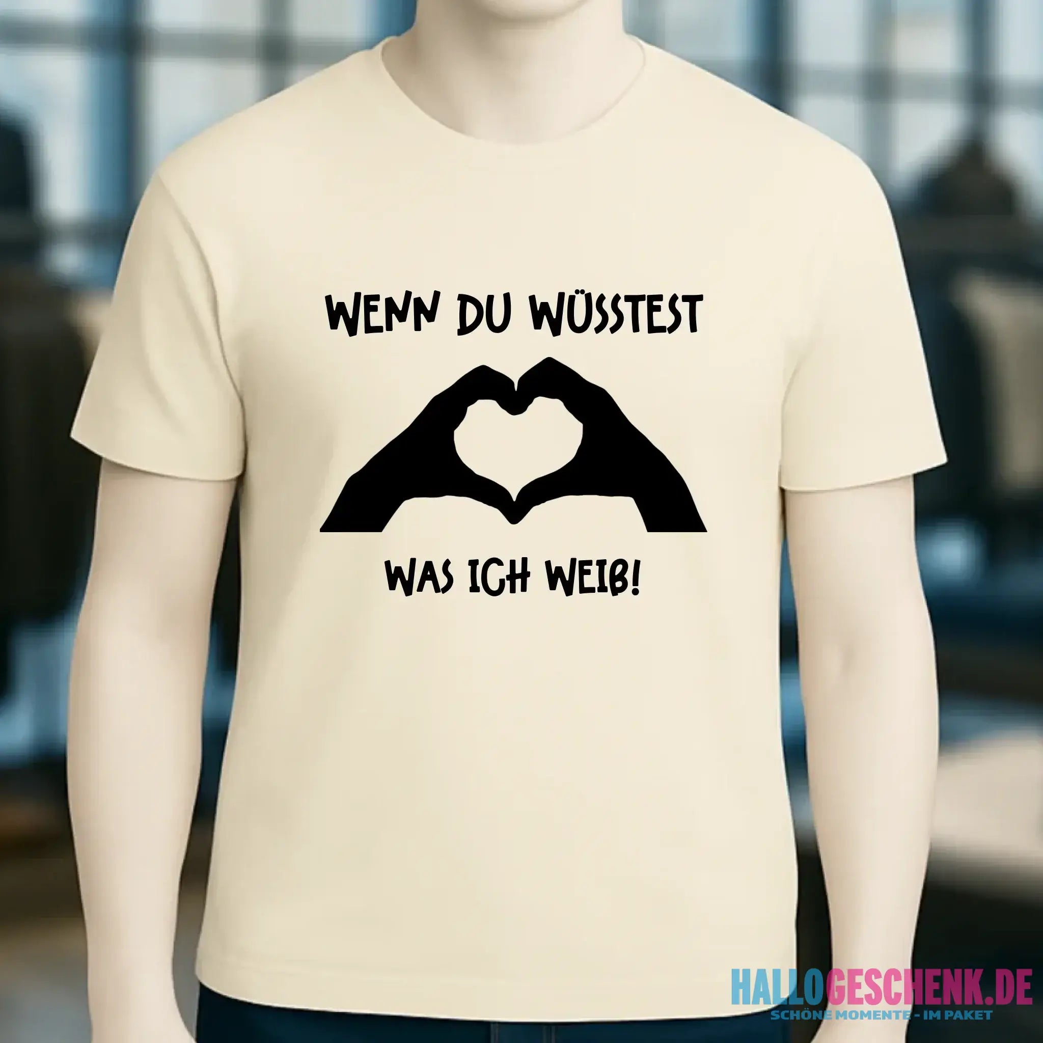 Keine Frage, ich liebe Dich auch! • Hände • personalisierter Text • Unisex Premium T-Shirt XS-5XL aus Bio-Baumwolle für Damen & Herren • Exklusivdesign • personalisiert
