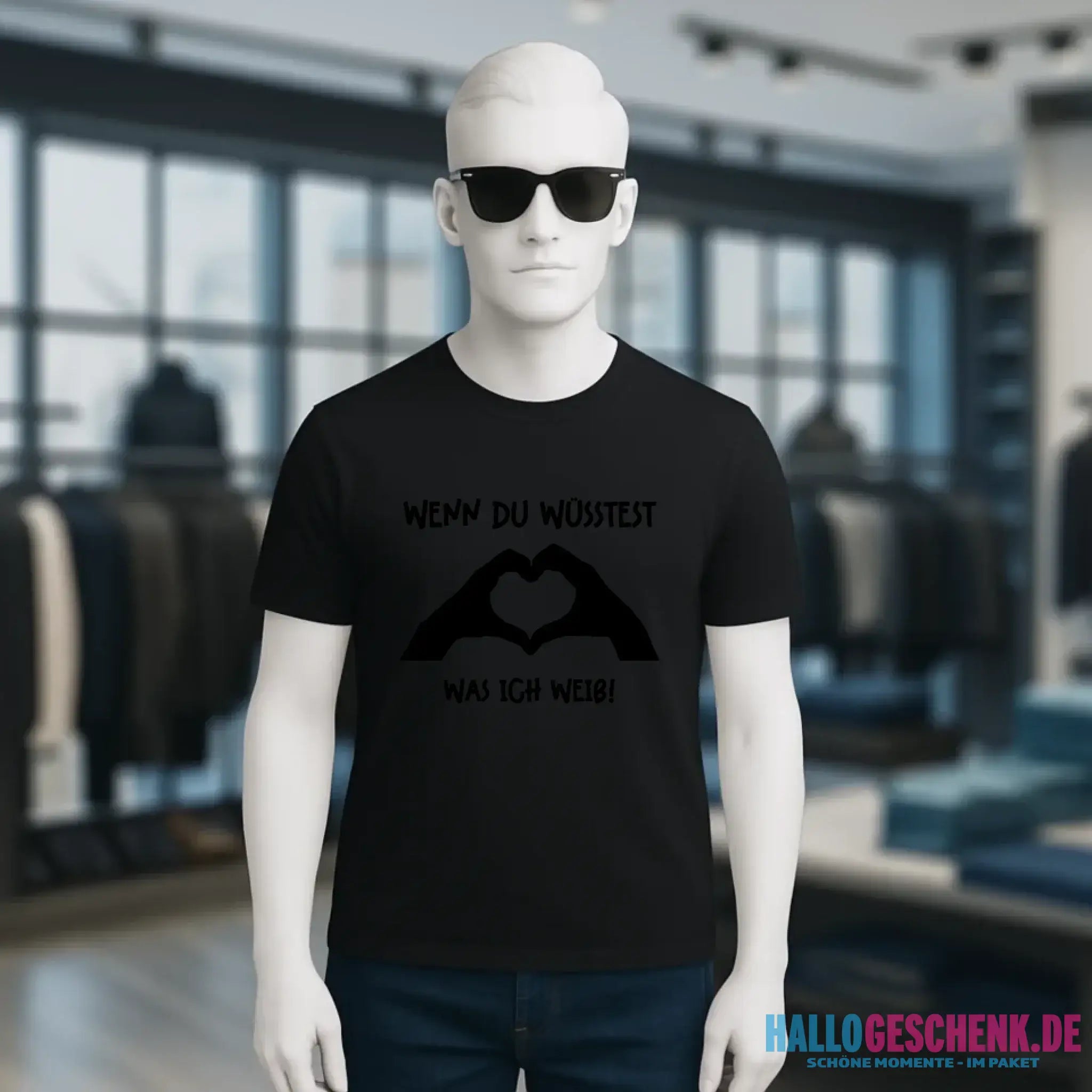 Keine Frage, ich liebe Dich auch! • Hände • personalisierter Text • Unisex Premium T-Shirt XS-5XL aus Bio-Baumwolle für Damen & Herren • Exklusivdesign • personalisiert