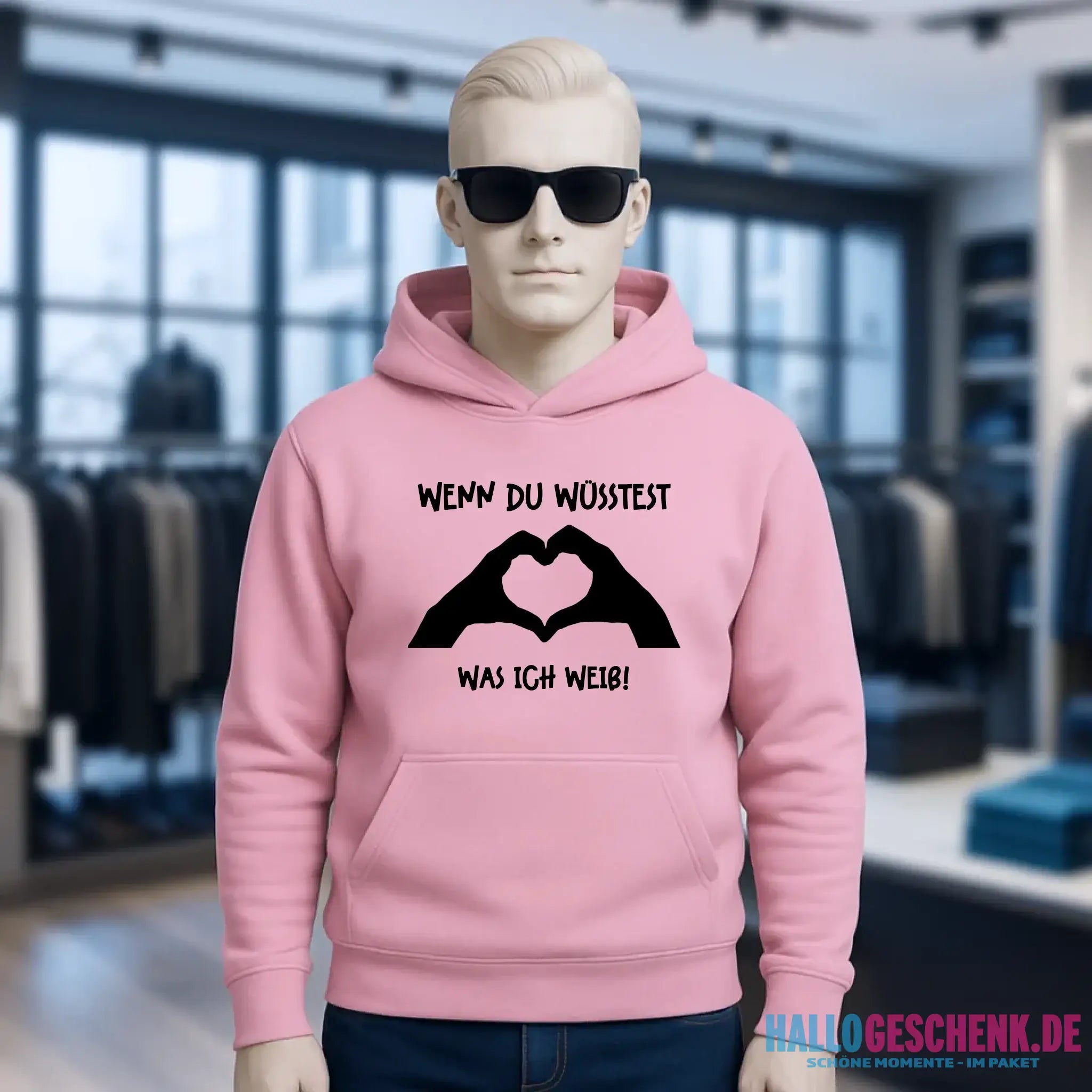 Keine Frage, ich liebe Dich auch! • Hände • personalisierter Text • Unisex Premium Hoodie XS-5XL aus Bio-Baumwolle für Damen & Herren • Exklusivdesign • personalisiert