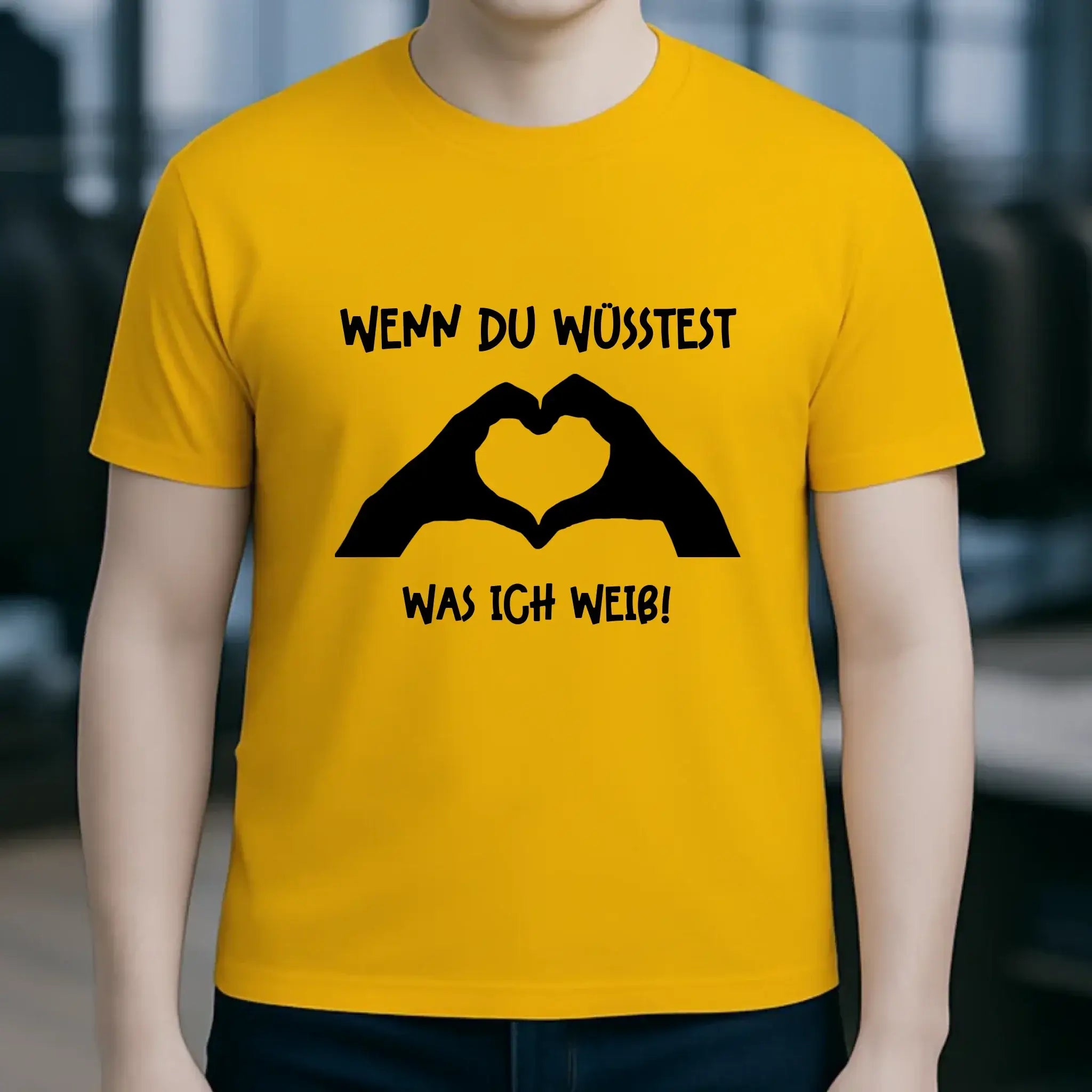 Keine Frage, ich liebe Dich auch! • Hände • personalisierter Text • Unisex Premium T-Shirt XS-5XL aus Bio-Baumwolle für Damen & Herren • Exklusivdesign • personalisiert