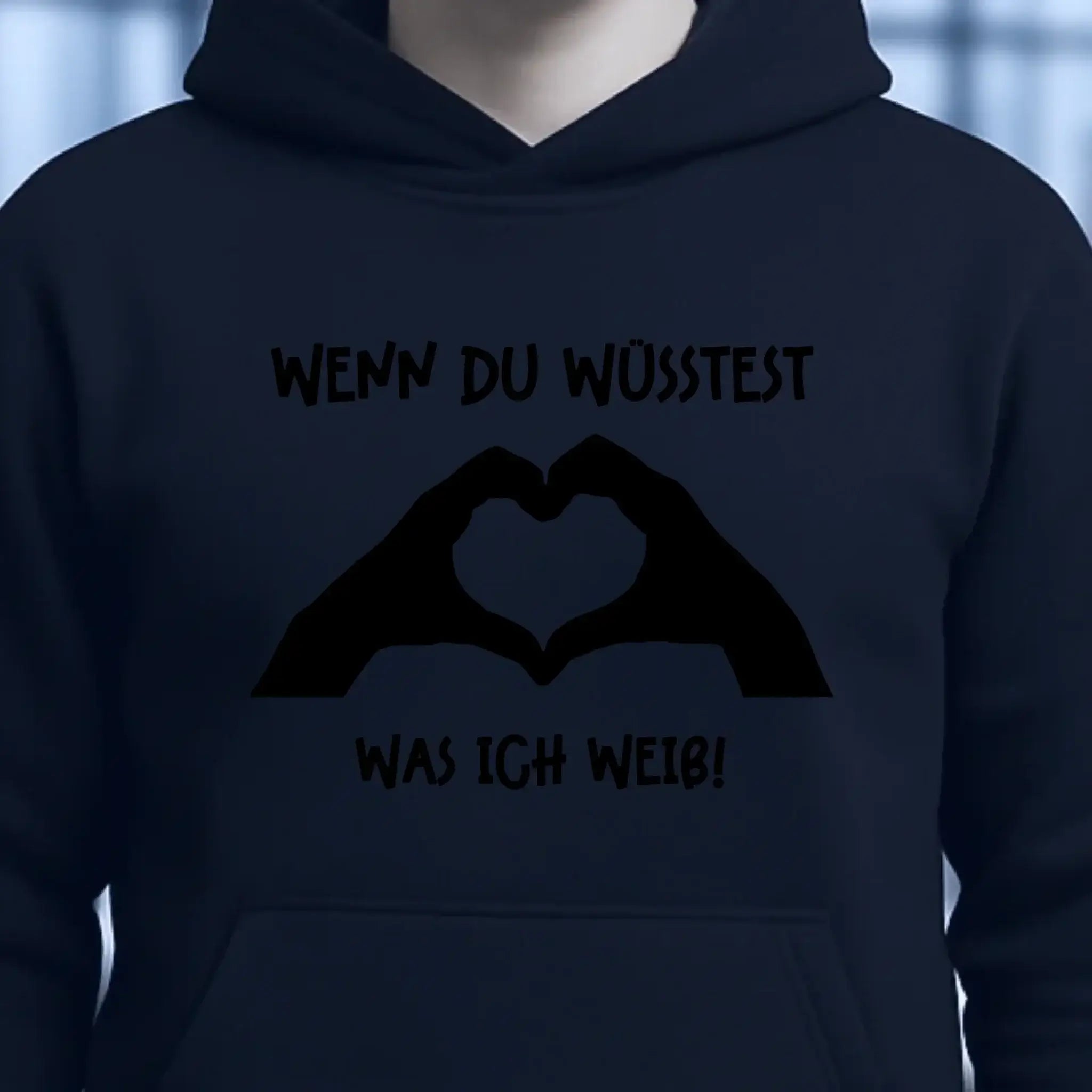 Keine Frage, ich liebe Dich auch! • Hände • personalisierter Text • Unisex Premium Hoodie XS-5XL aus Bio-Baumwolle für Damen & Herren • Exklusivdesign • personalisiert
