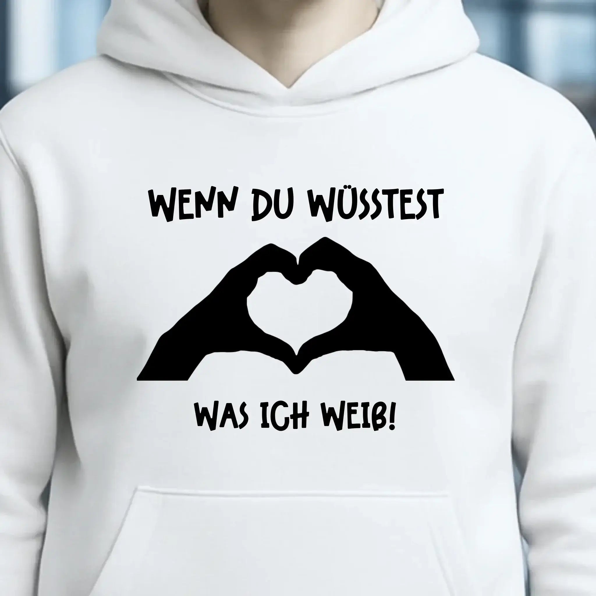 Keine Frage, ich liebe Dich auch! • Hände • personalisierter Text • Unisex Premium Hoodie XS-5XL aus Bio-Baumwolle für Damen & Herren • Exklusivdesign • personalisiert