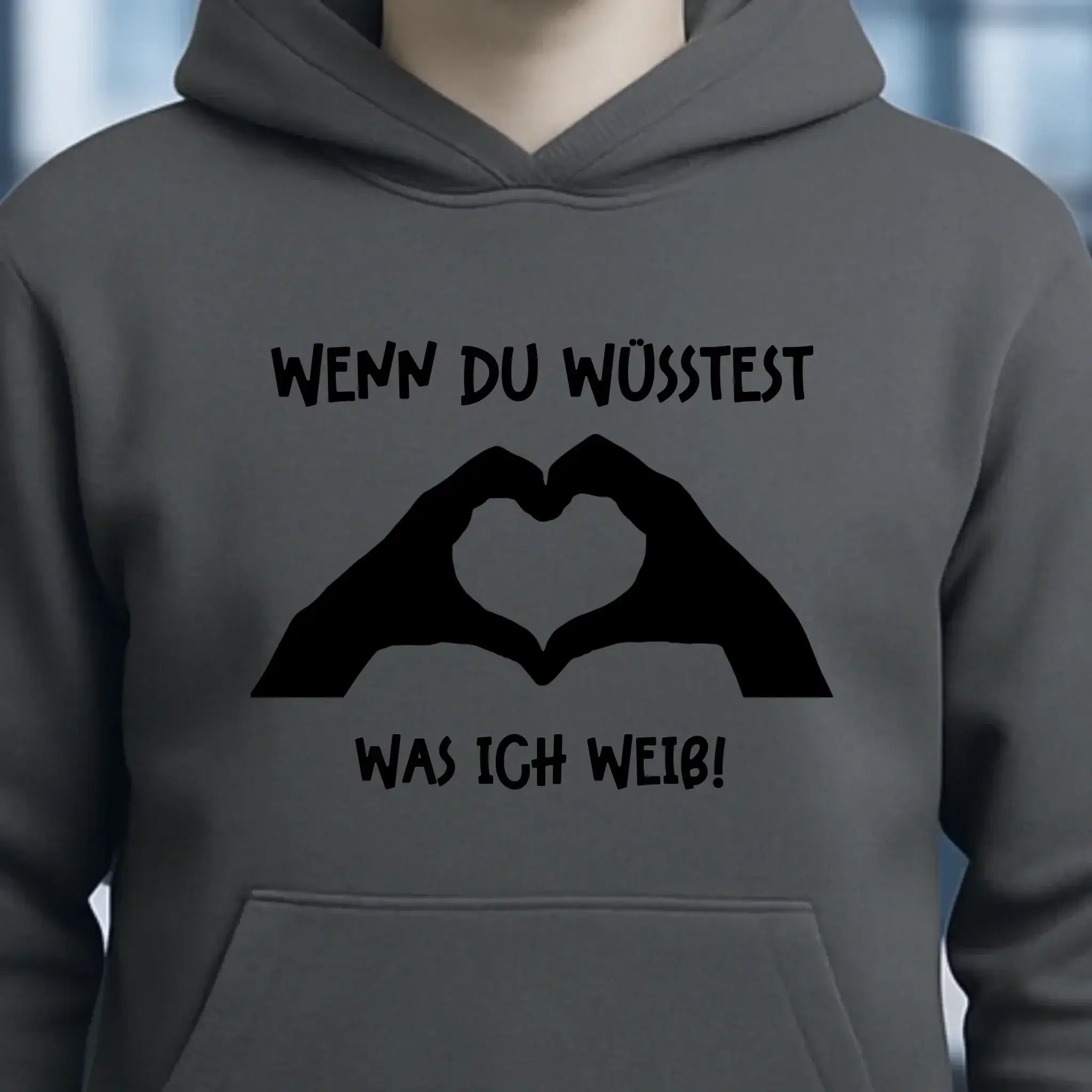 Keine Frage, ich liebe Dich auch! • Hände • personalisierter Text • Unisex Premium Hoodie XS-5XL aus Bio-Baumwolle für Damen & Herren • Exklusivdesign • personalisiert