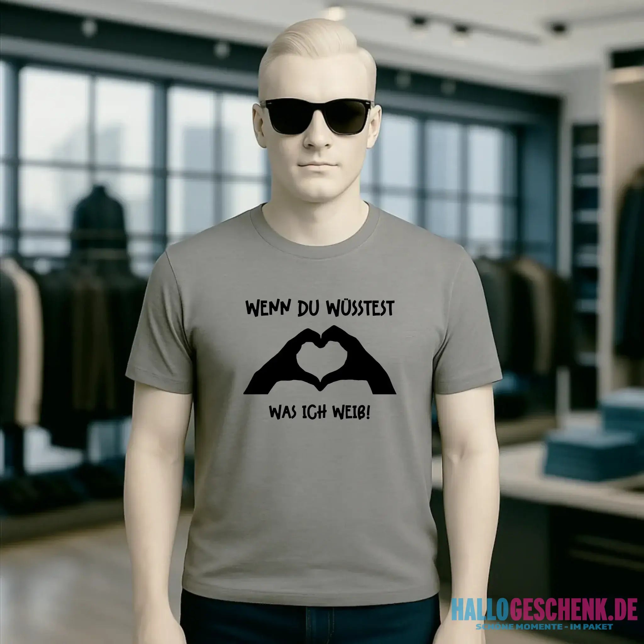 Keine Frage, ich liebe Dich auch! • Hände • personalisierter Text • Unisex Premium T-Shirt XS-5XL aus Bio-Baumwolle für Damen & Herren • Exklusivdesign • personalisiert