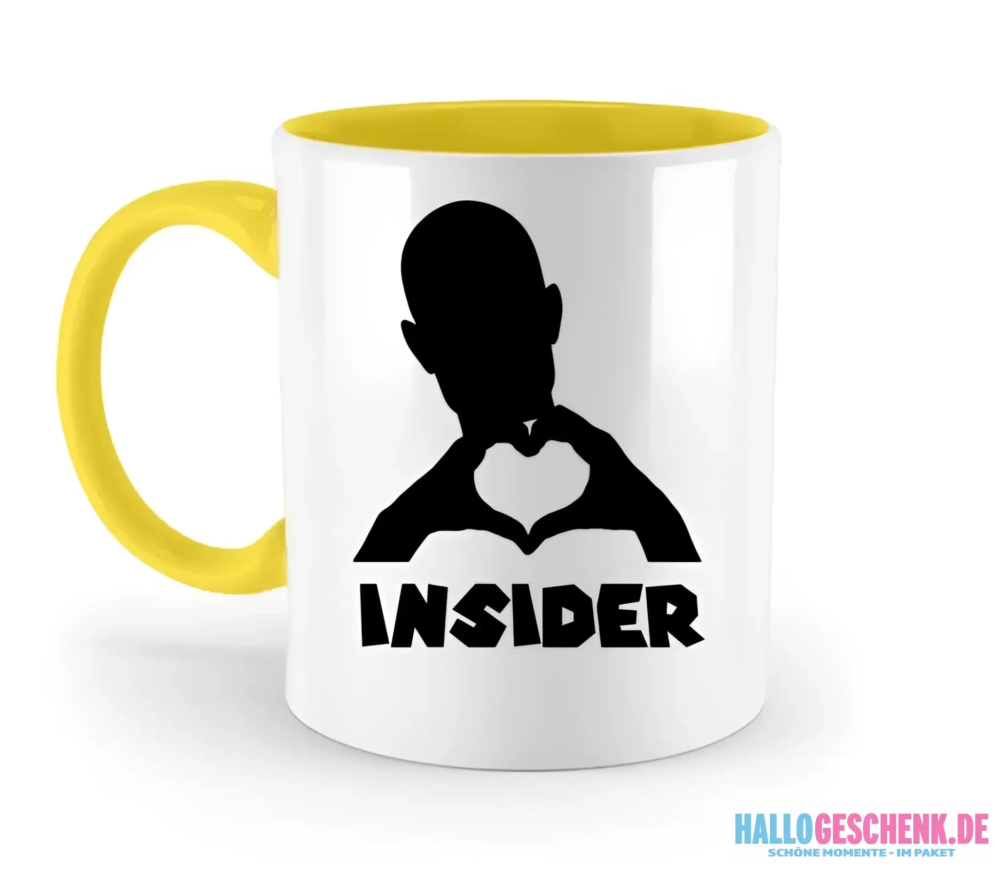Keine Frage, ich liebe Dich auch! • Insider • personalisierter Text • zweifarbige Tasse 330ml mit farbigem Innendruck spülmaschinengeeignet