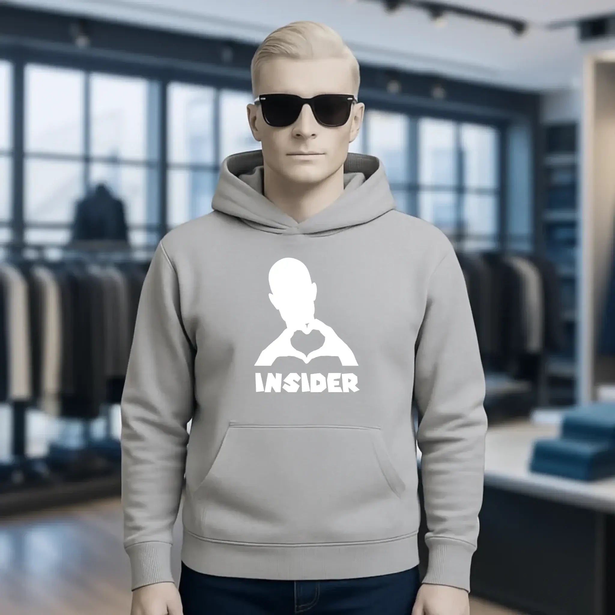 Keine Frage, ich liebe Dich auch! • Insider White • personalisierter Text • Unisex Premium Hoodie XS-5XL aus Bio-Baumwolle für Damen & Herren • Exklusivdesign • personalisiert