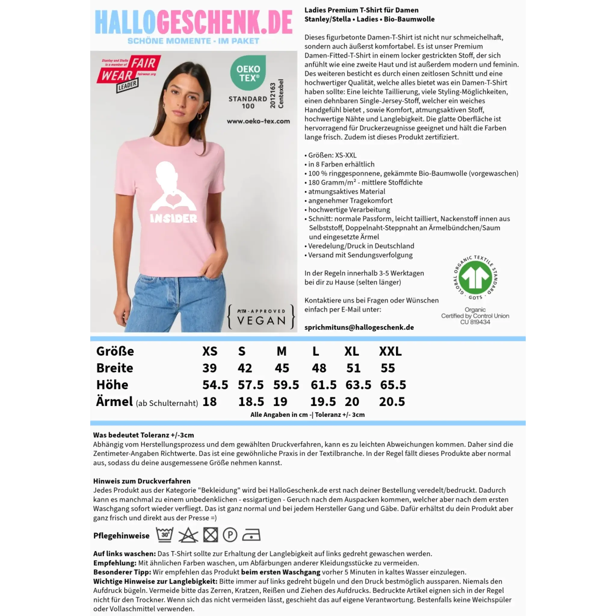 Keine Frage, ich liebe Dich auch! • Insider White • personalisierter Text • Ladies Premium T-Shirt XS-2XL aus Bio-Baumwolle für Damen • Exklusivdesign • personalisiert • Motivauswahl • personalisierbar copy