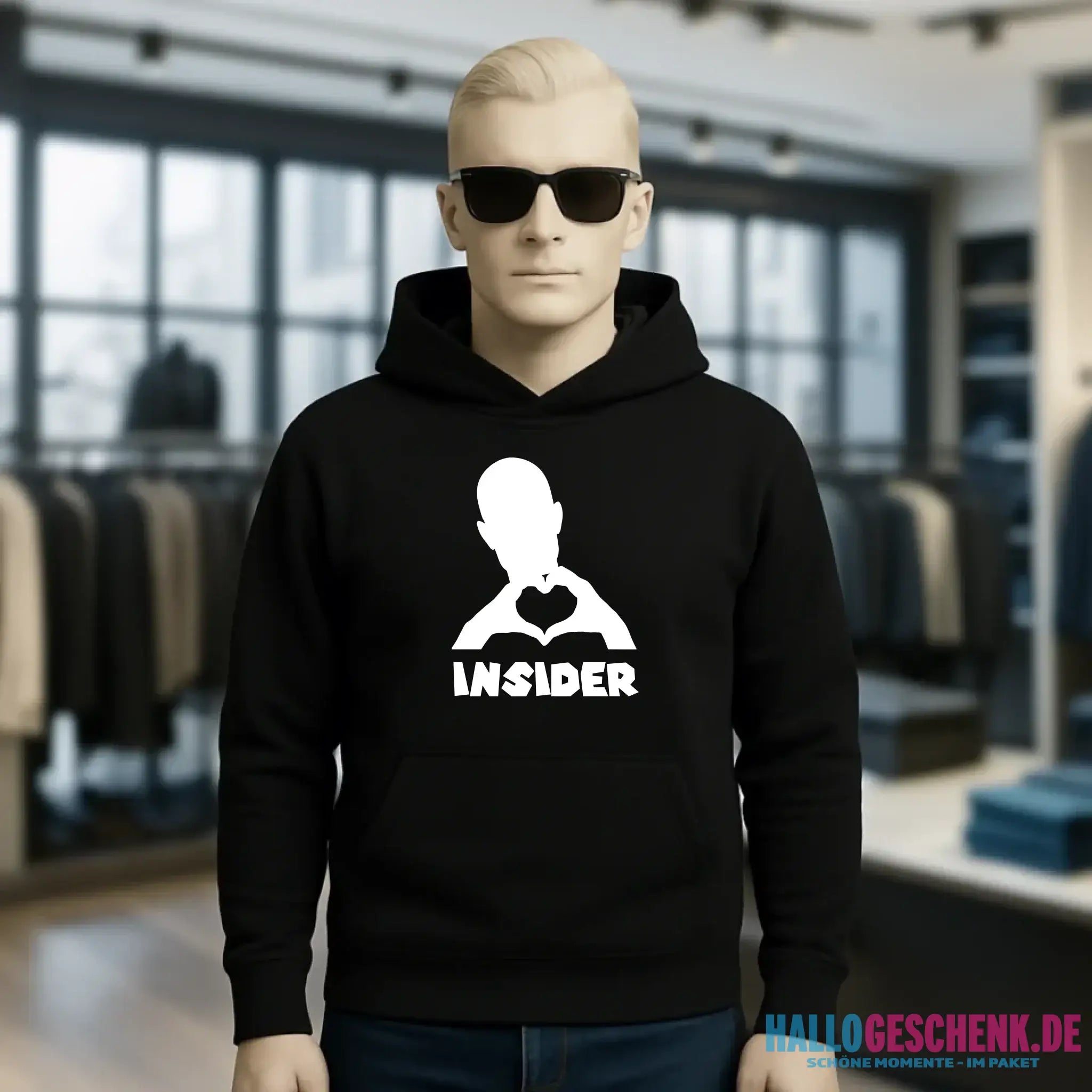 Keine Frage, ich liebe Dich auch! • Insider White • personalisierter Text • Unisex Premium Hoodie XS-5XL aus Bio-Baumwolle für Damen & Herren • Exklusivdesign • personalisiert