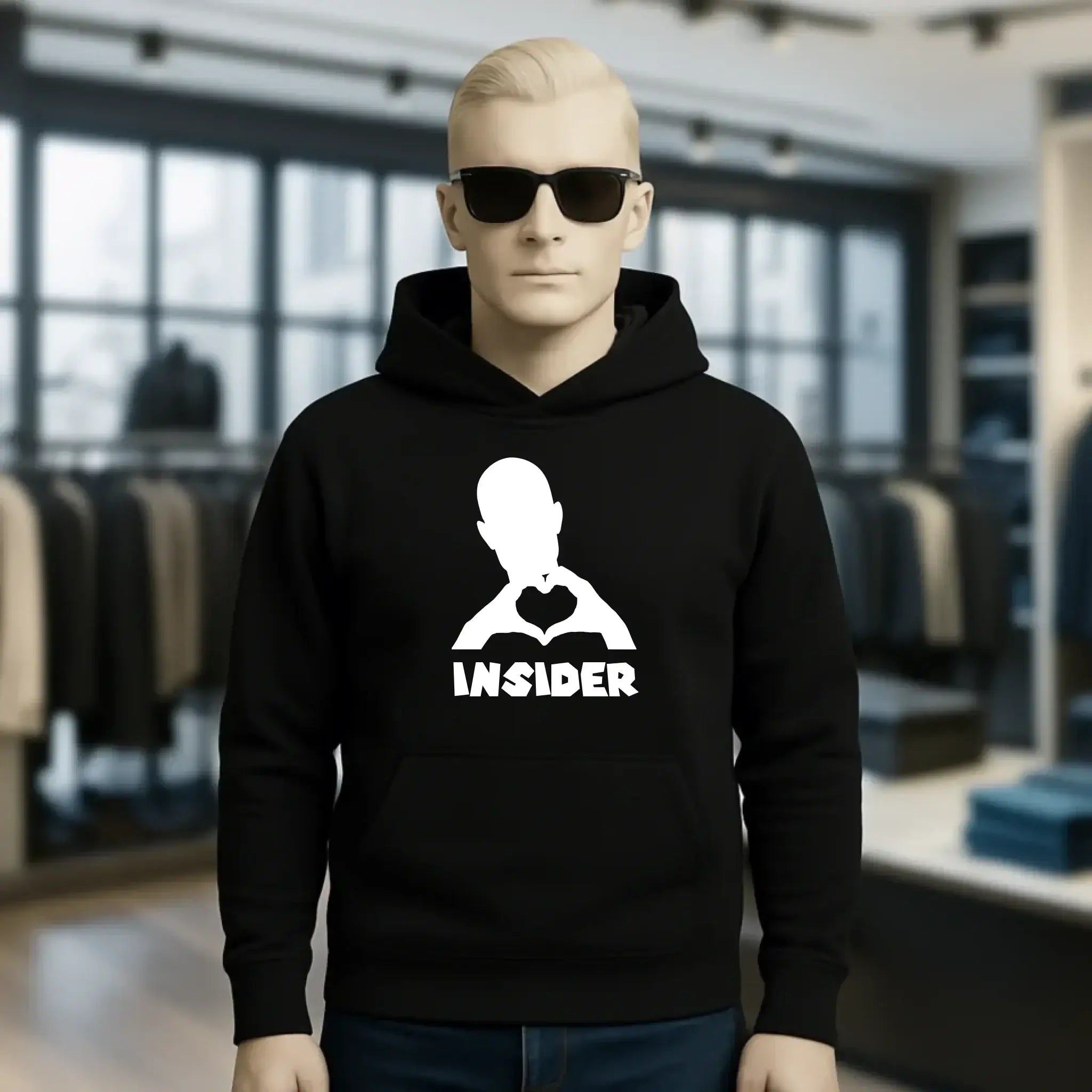 Keine Frage, ich liebe Dich auch! • Insider White • personalisierter Text • Unisex Premium Hoodie XS-5XL aus Bio-Baumwolle für Damen & Herren • Exklusivdesign • personalisiert