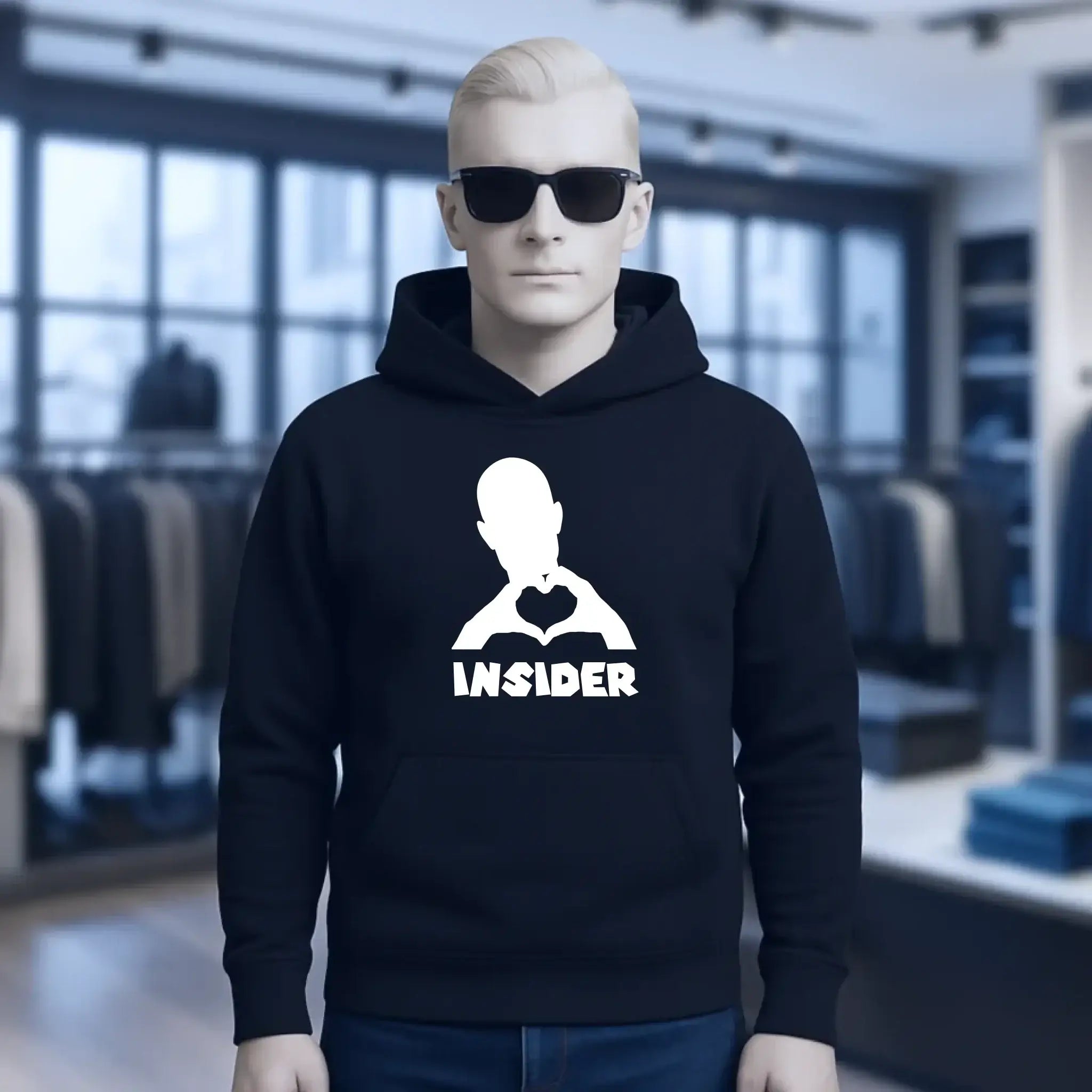 Keine Frage, ich liebe Dich auch! • Insider White • personalisierter Text • Unisex Premium Hoodie XS-5XL aus Bio-Baumwolle für Damen & Herren • Exklusivdesign • personalisiert