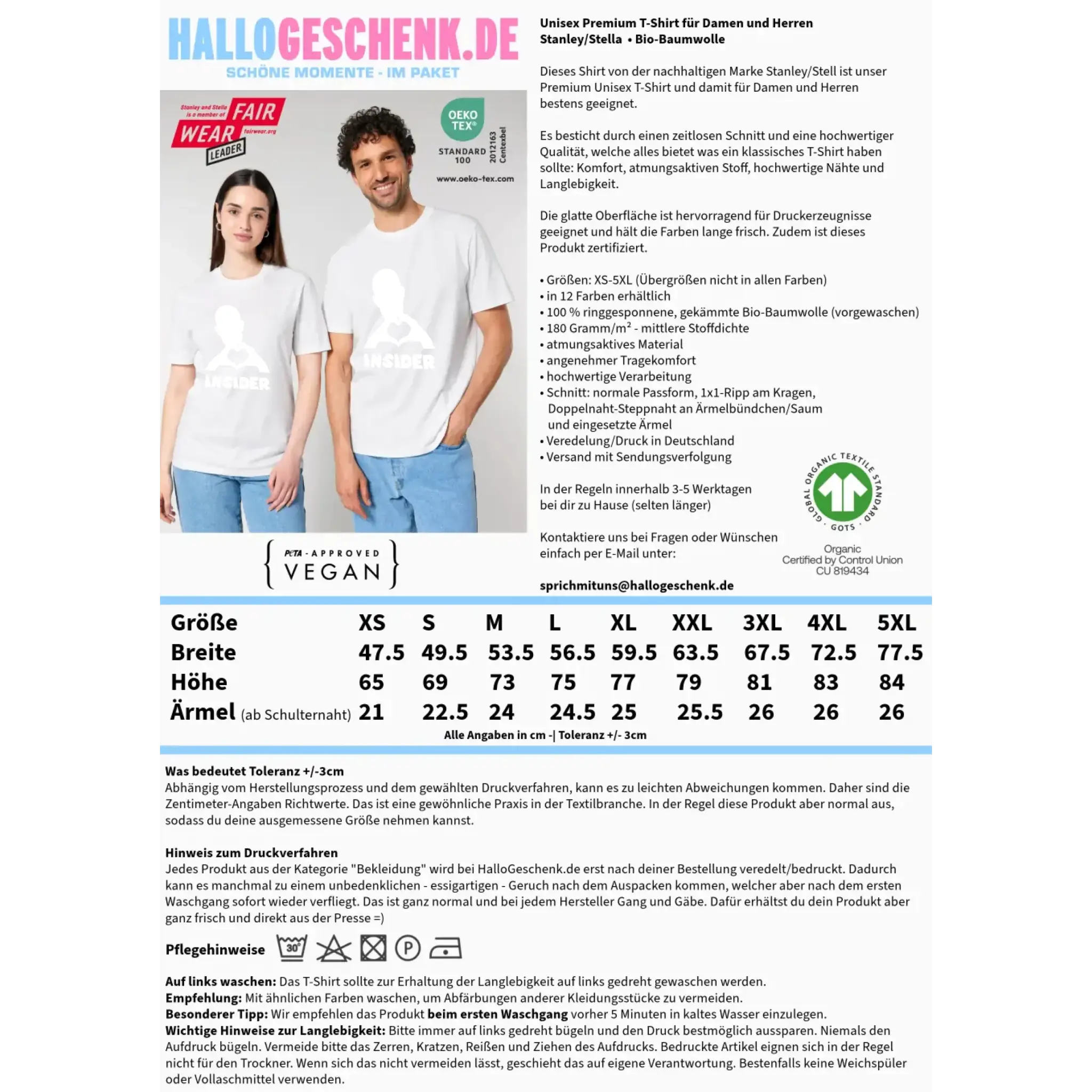 Keine Frage, ich liebe Dich auch! • Insider White • personalisierter Text • Unisex Premium T-Shirt XS-5XL aus Bio-Baumwolle für Damen & Herren • Exklusivdesign • personalisiert