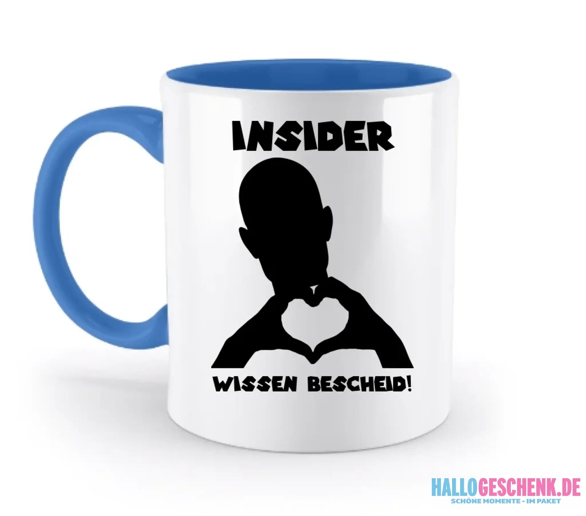 Keine Frage, ich liebe Dich auch! • personalisierter Text • zweifarbige Tasse 330ml mit farbigem Innendruck spülmaschinengeeignet