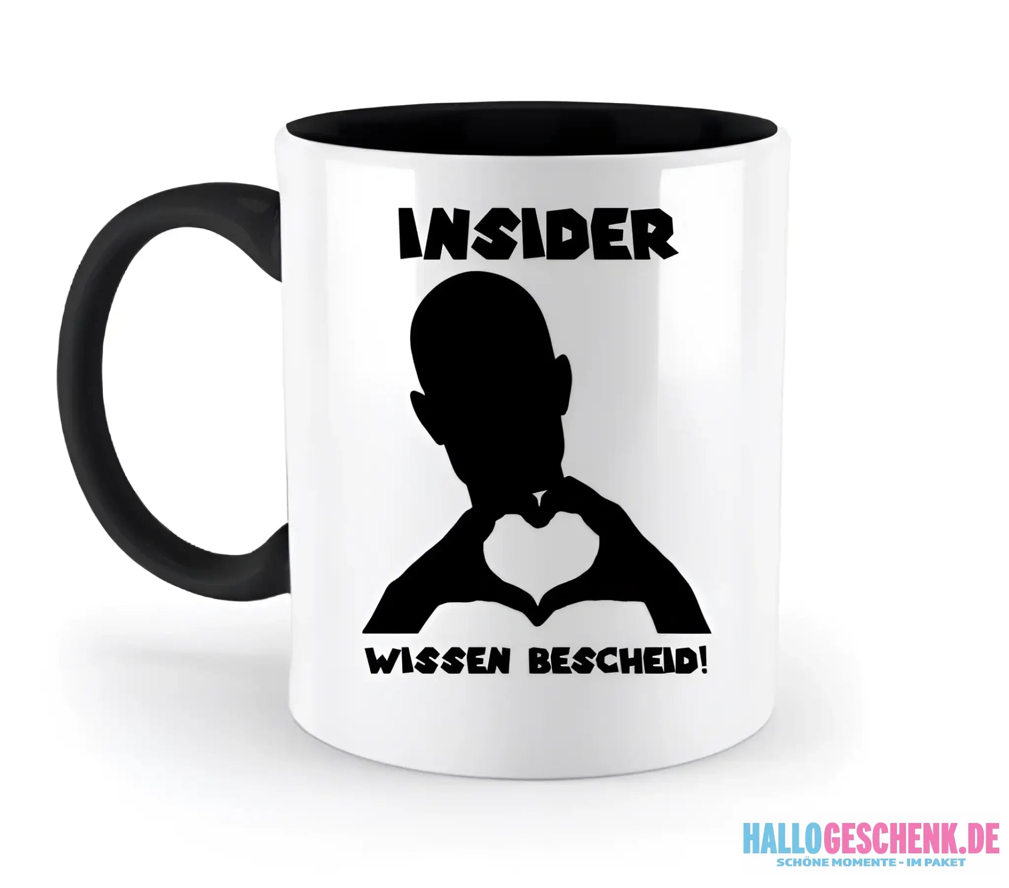 Keine Frage, ich liebe Dich auch! • personalisierter Text • zweifarbige Tasse 330ml mit farbigem Innendruck spülmaschinengeeignet
