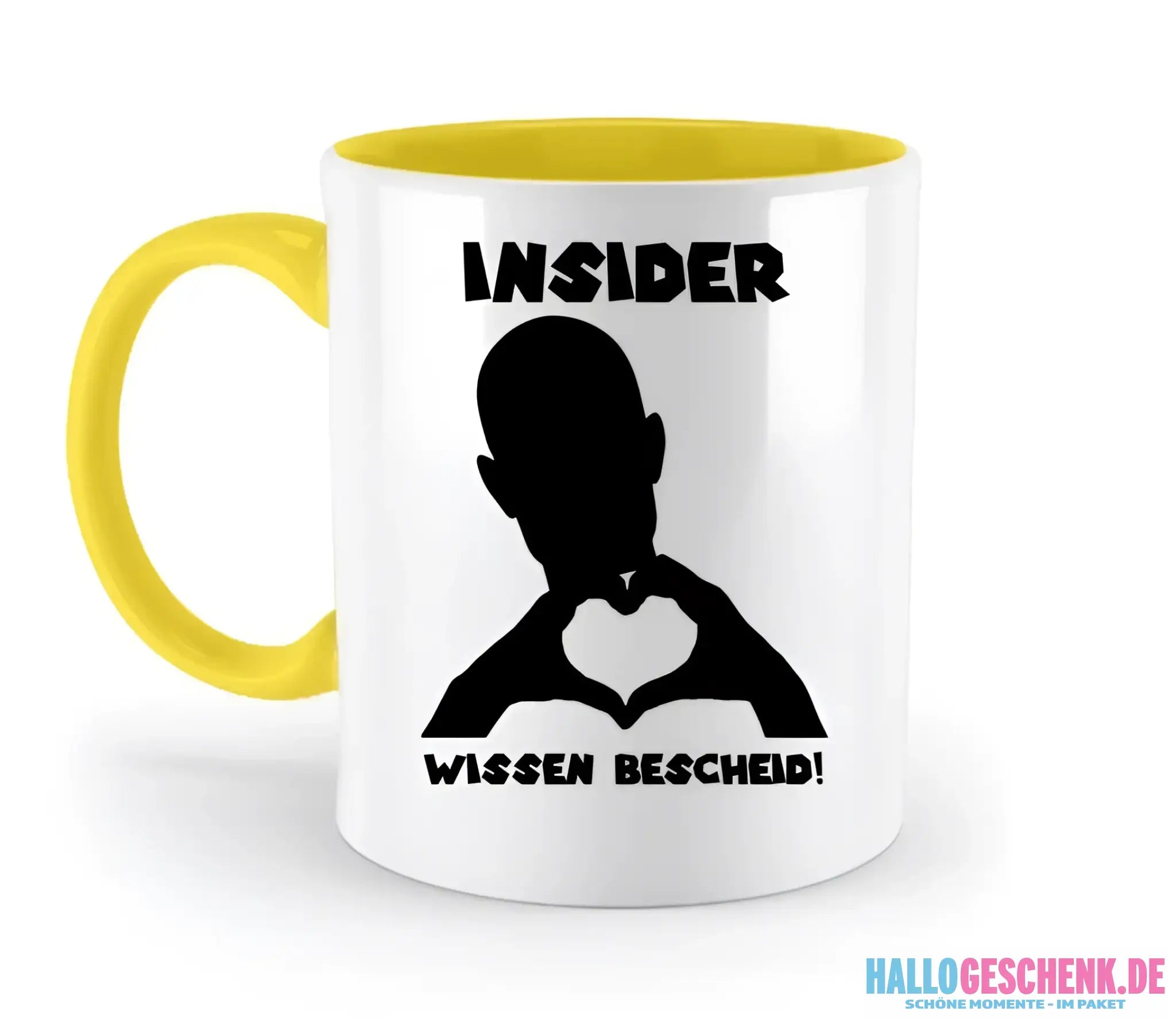 Keine Frage, ich liebe Dich auch! • personalisierter Text • zweifarbige Tasse 330ml mit farbigem Innendruck spülmaschinengeeignet