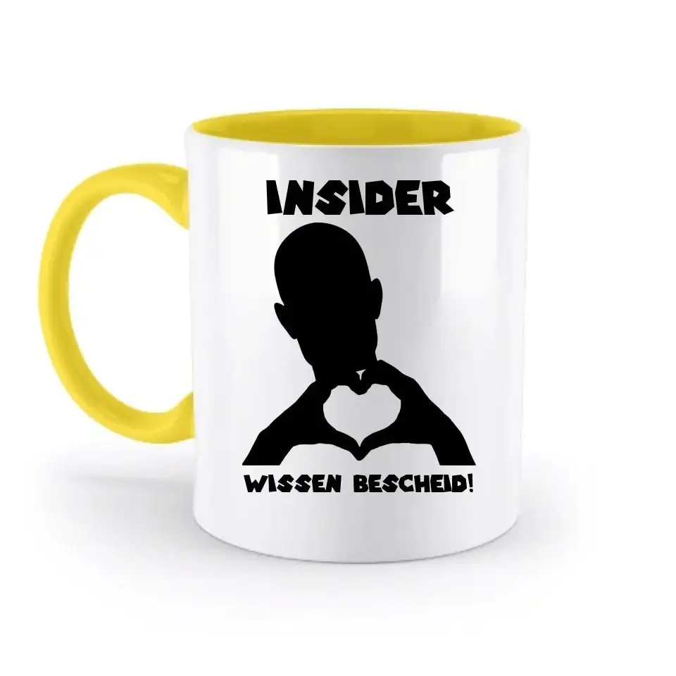 Keine Frage, ich liebe Dich auch! • personalisierter Text • zweifarbige Tasse 330ml mit farbigem Innendruck spülmaschinengeeignet