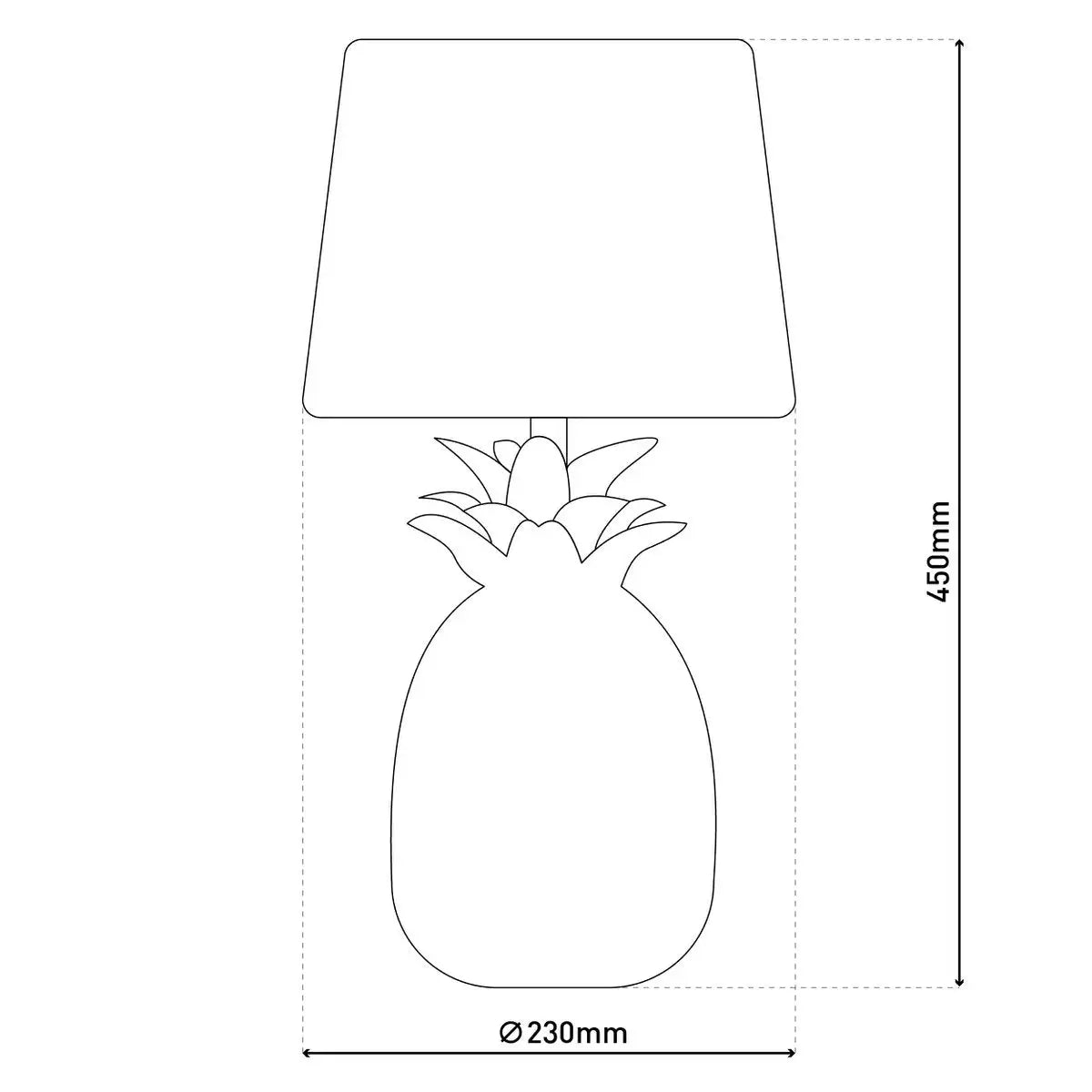 Keramik-Tischleuchte "ANANAS", Tischlampe aus Keramik mit goldfarbener Glasur und schwarzem Stoffschirm, mit E14-Fassung, für Esszimmer, Wohnzimmer, Diele oder Büro, Tischleuchte 45 cm hoch