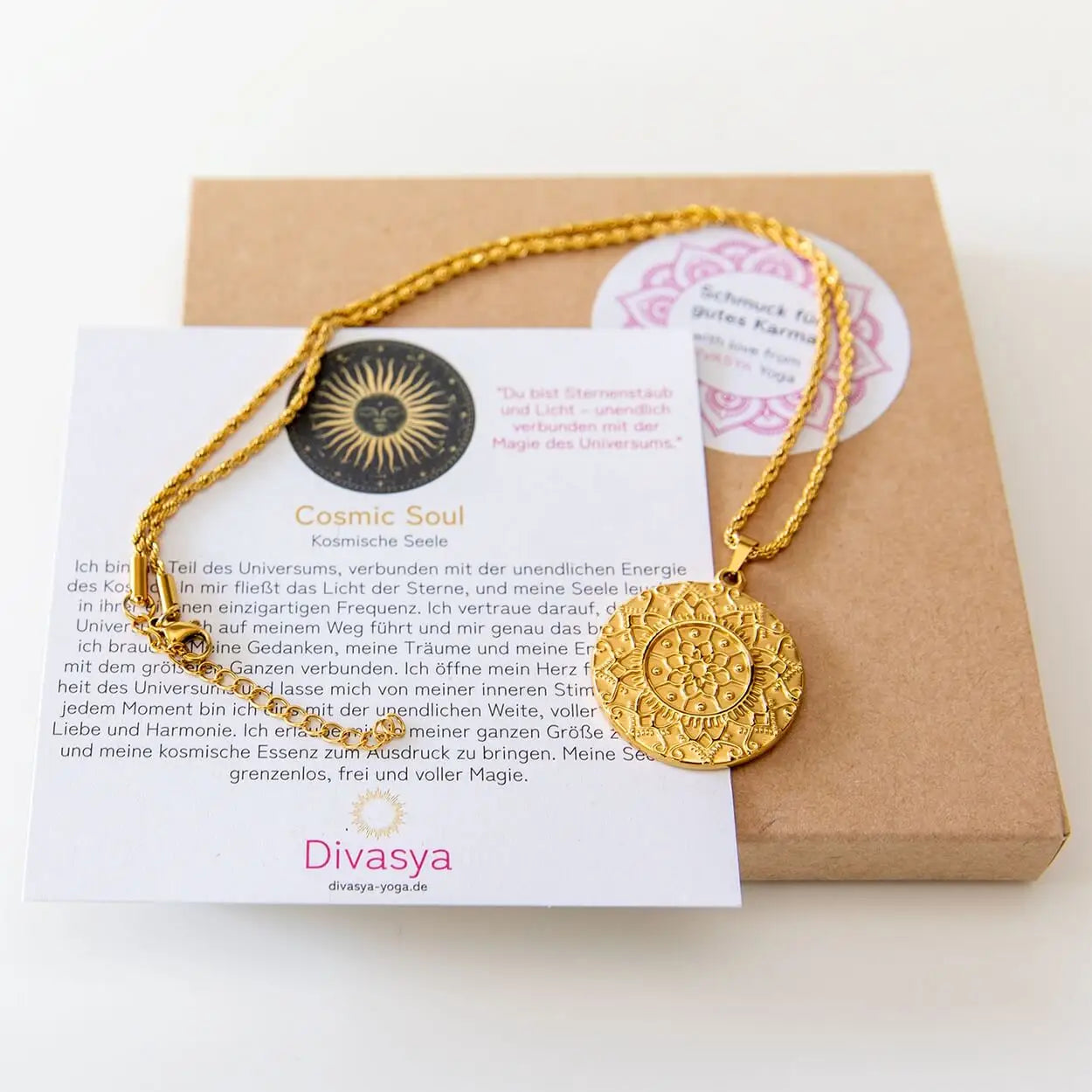 Kette mit Anhänger Mandala | vergoldet | I am cosmic