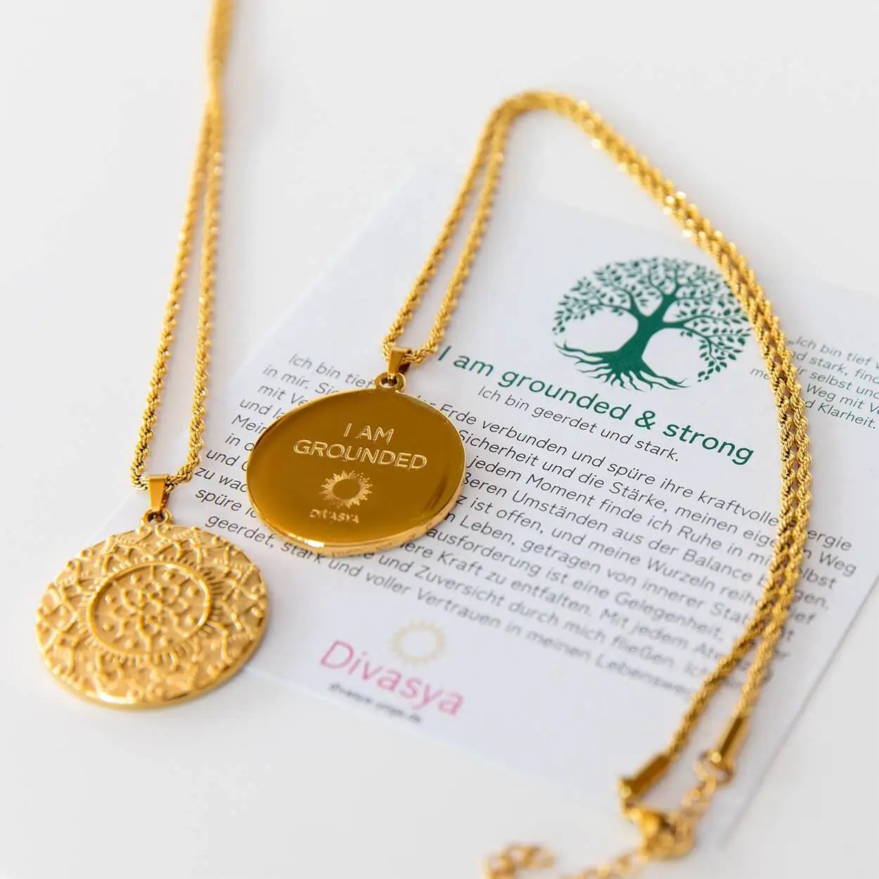 Kette mit Anhänger Mandala | vergoldet | I am grounded