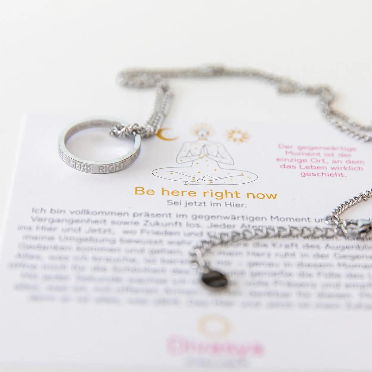 Kette mit Ring | silber | Be here right now