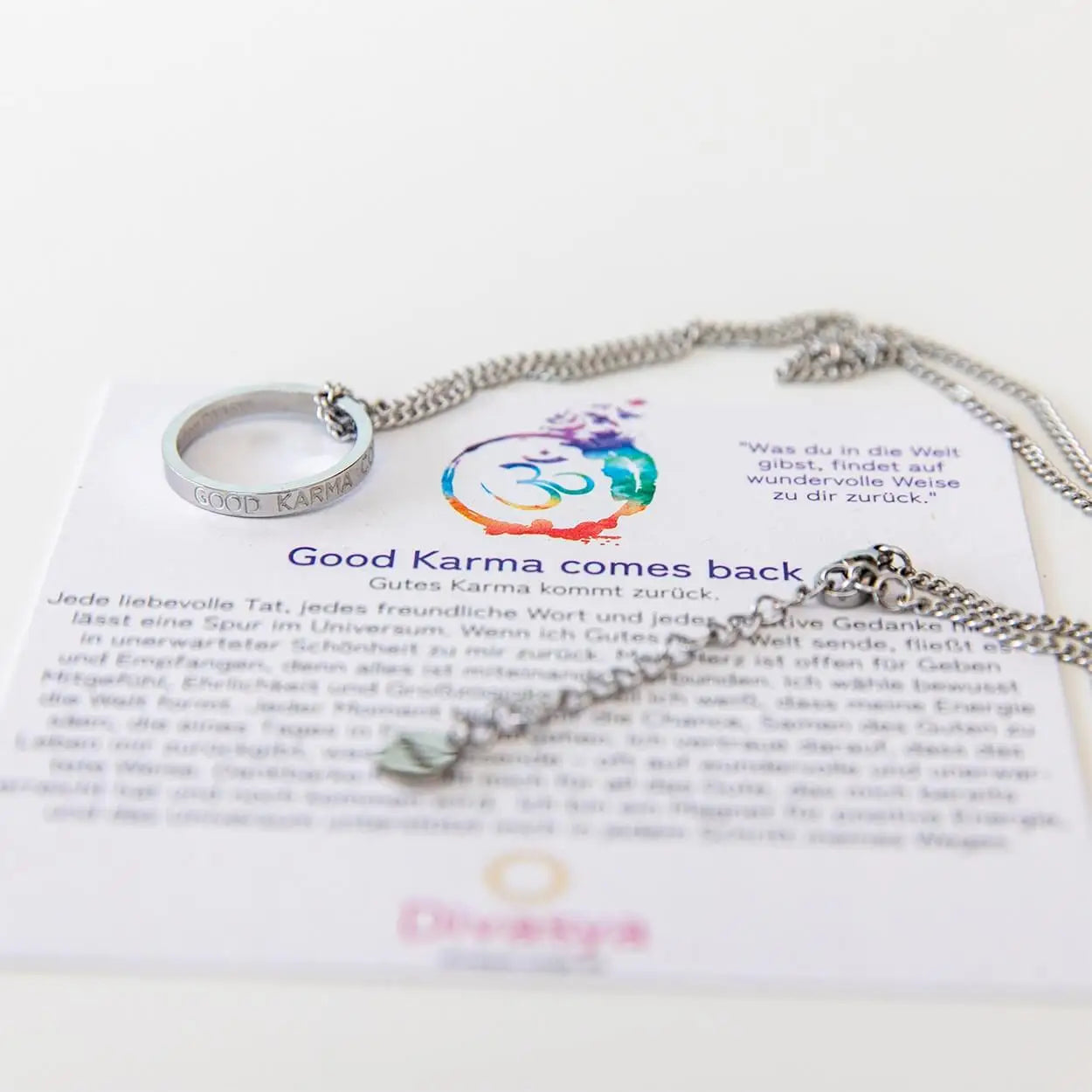 Kette mit Ring | silber | Good Karma comes back