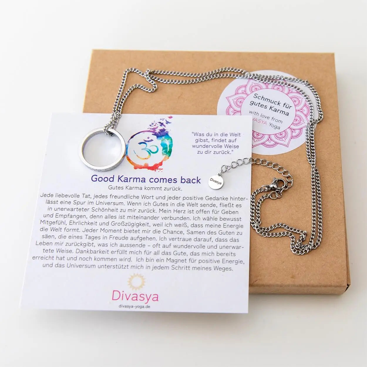 Kette mit Ring | silber | Good Karma comes back