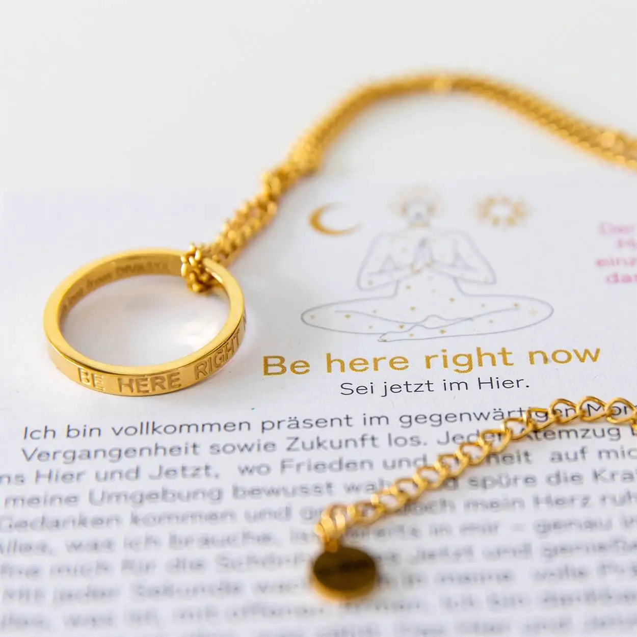 Kette mit Ring | vergoldet | Be here right now