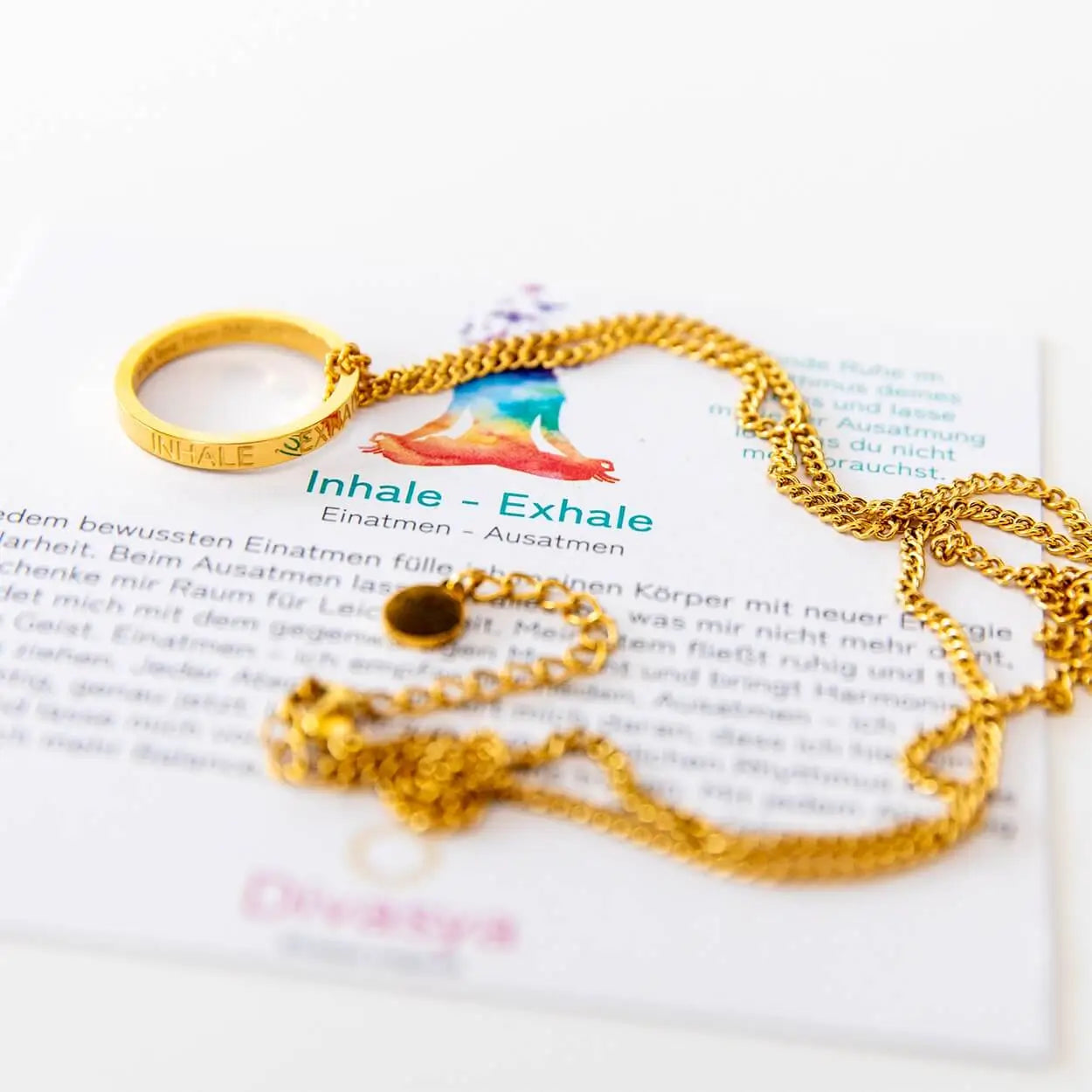 Kette mit Ring | vergoldet | Inhale Exhale