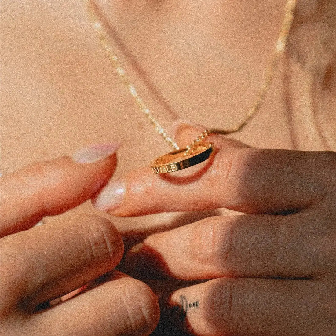 Kette mit Ring | vergoldet | Inhale Exhale