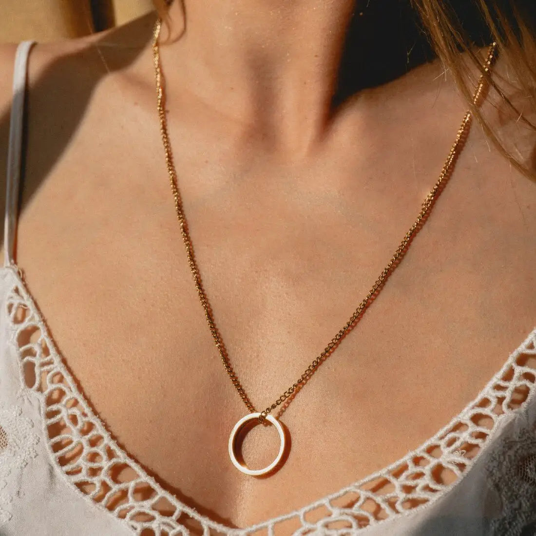 Kette mit Ring | vergoldet | Inhale Exhale